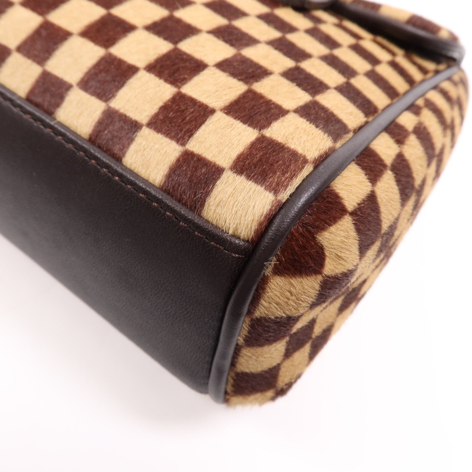 LOUIS VUITTON Damier Sauvage Lionne金扣手挽袋