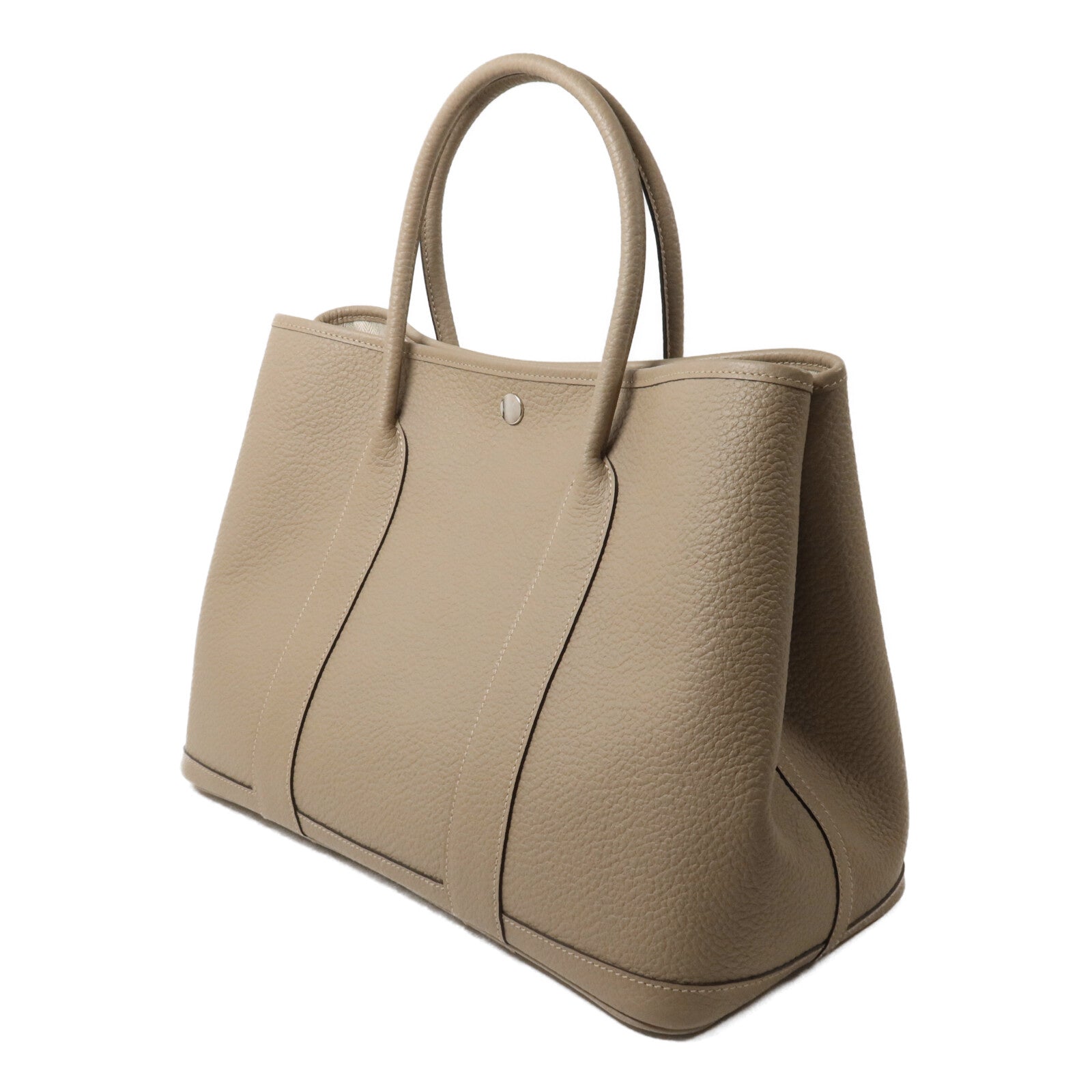 HERMES Country皮革Garden Party PM手挽袋Gris Tourterelle