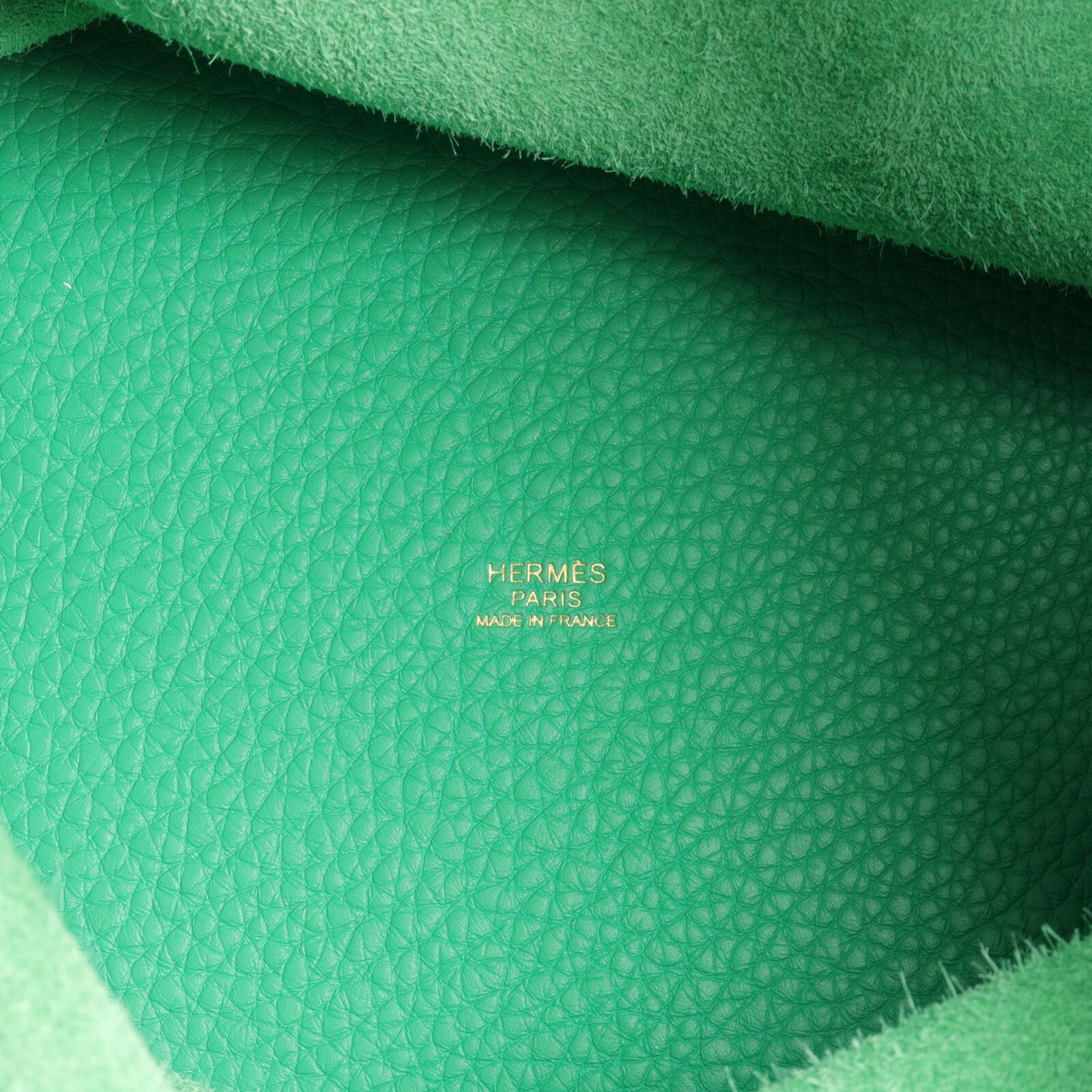 HERMES Clemence皮革Picotin MM手挽袋Menthe