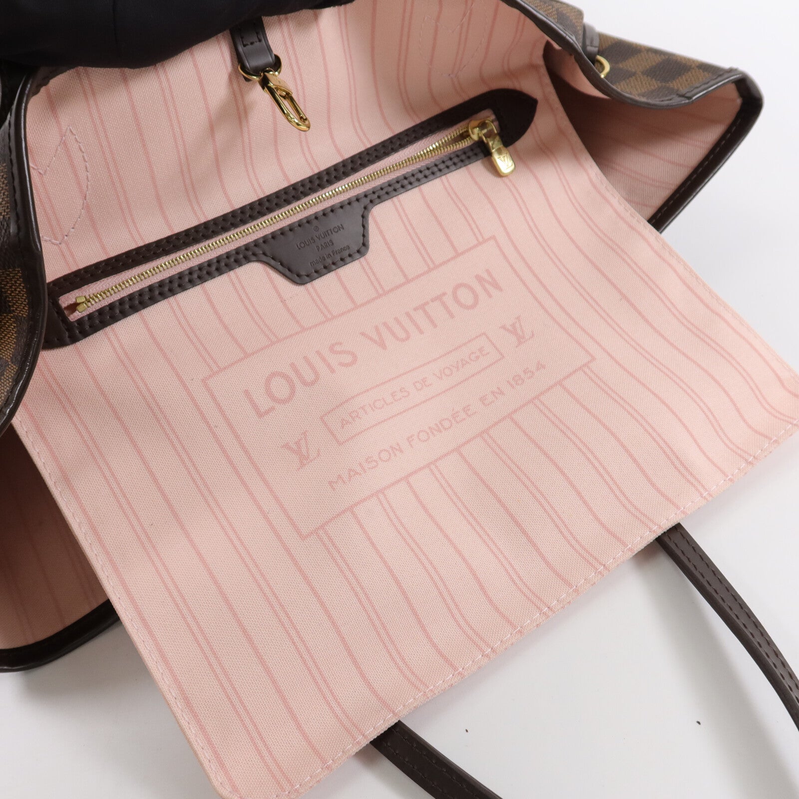 LOUIS VUITTON Damier Neverfull MM手挽袋/肩背袋
