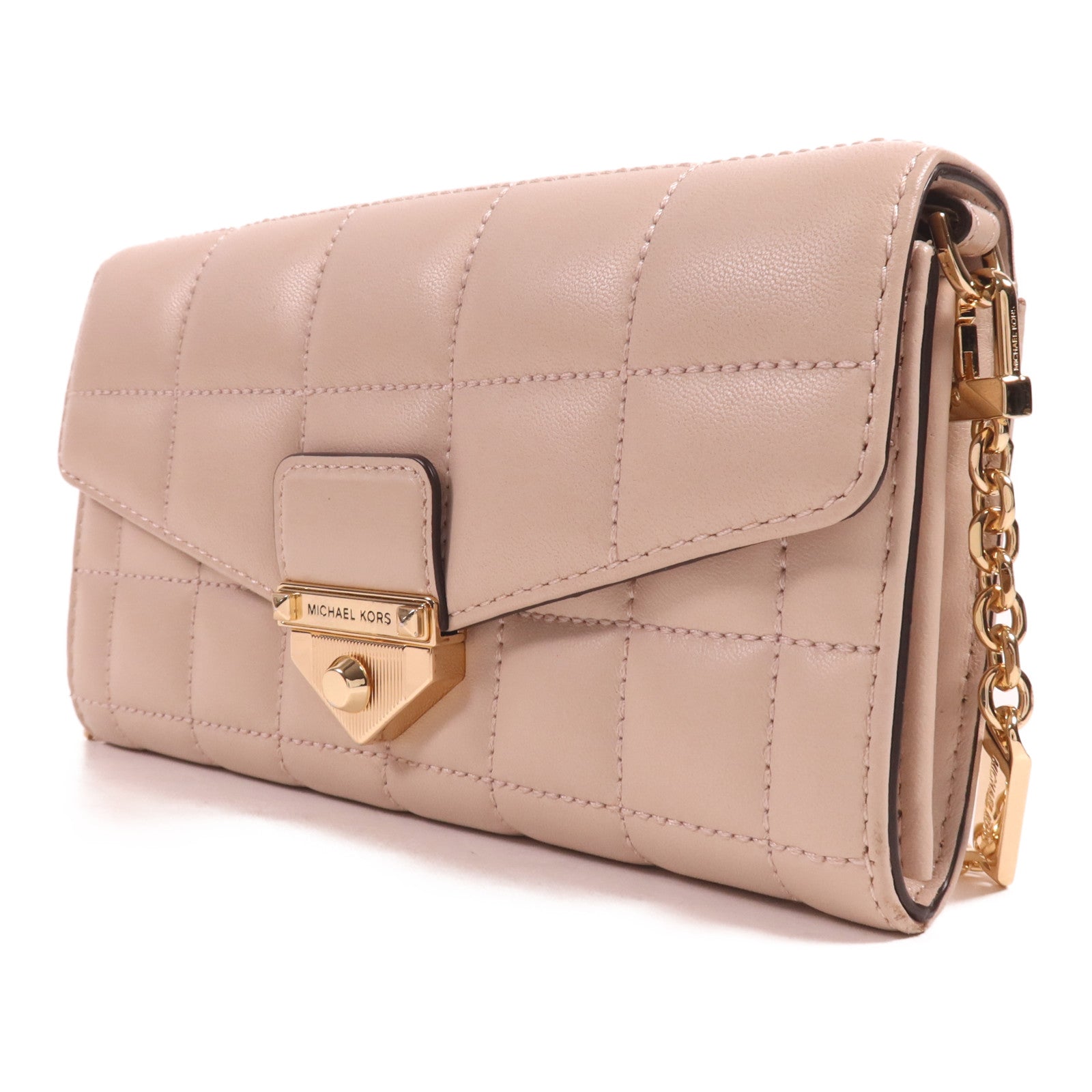 Michael Kors 羊皮皮革Soho Large Quilted Leather Shoulder Bag金扣鏈帶肩背袋