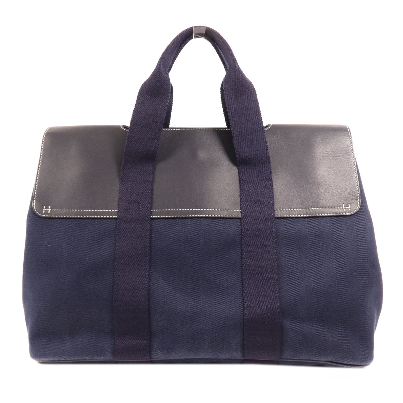 HERMES 帆布Valparaiso MM銀扣手挽袋