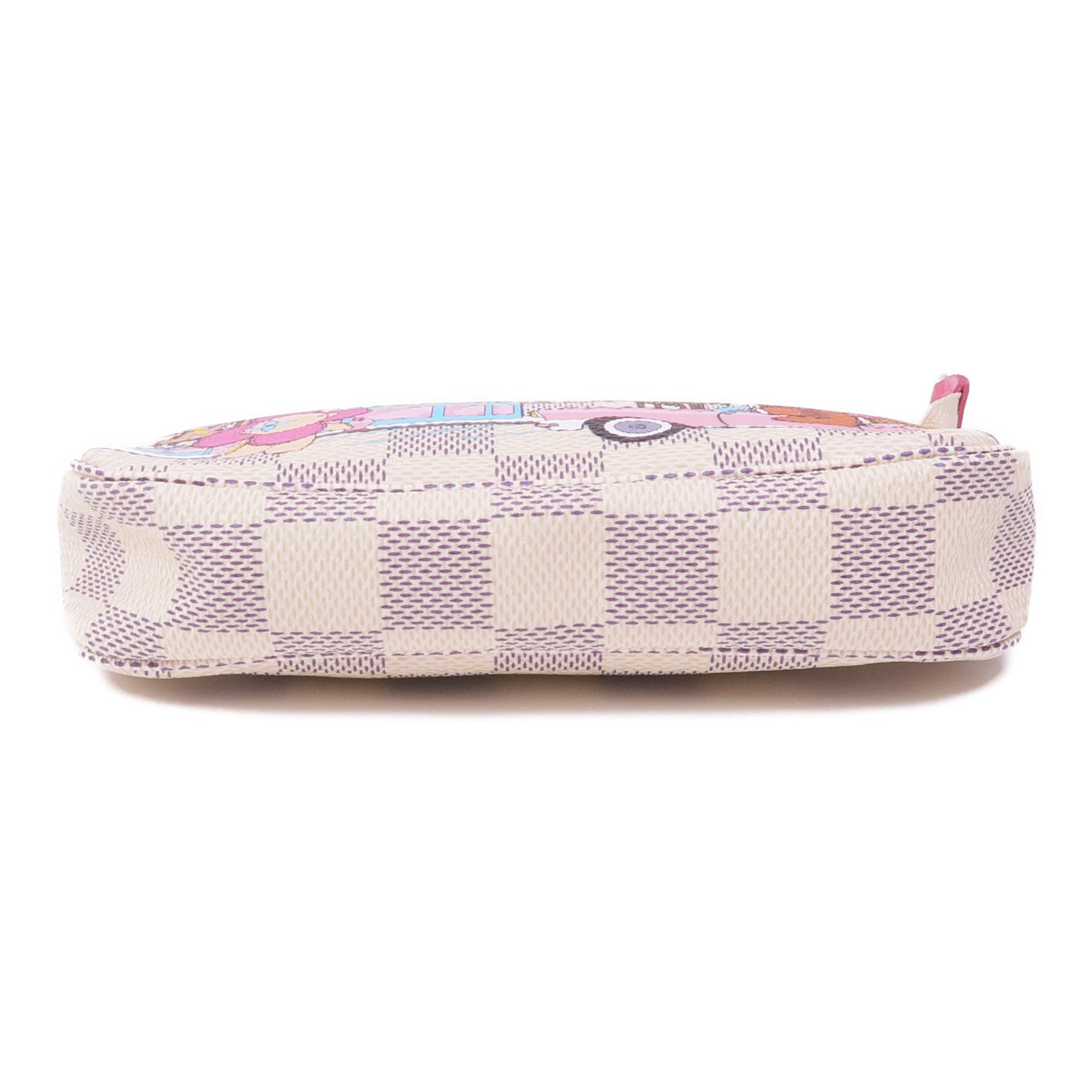 LOUIS VUITTON Damier Azur Mini Pochette金扣鏈帶手挽袋