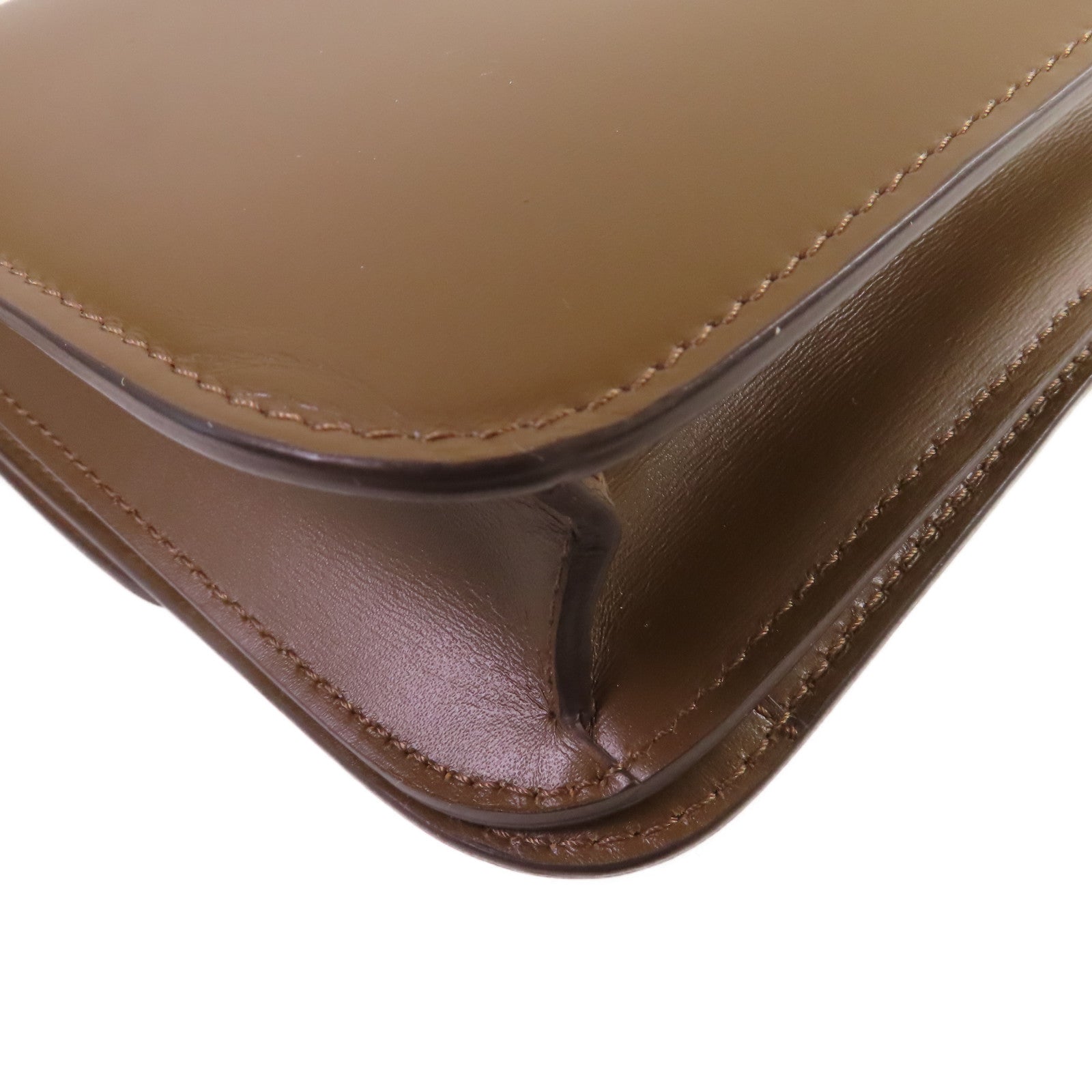 CELINE 牛皮皮革Classic Box Shoulder Bag金扣肩背袋啡色