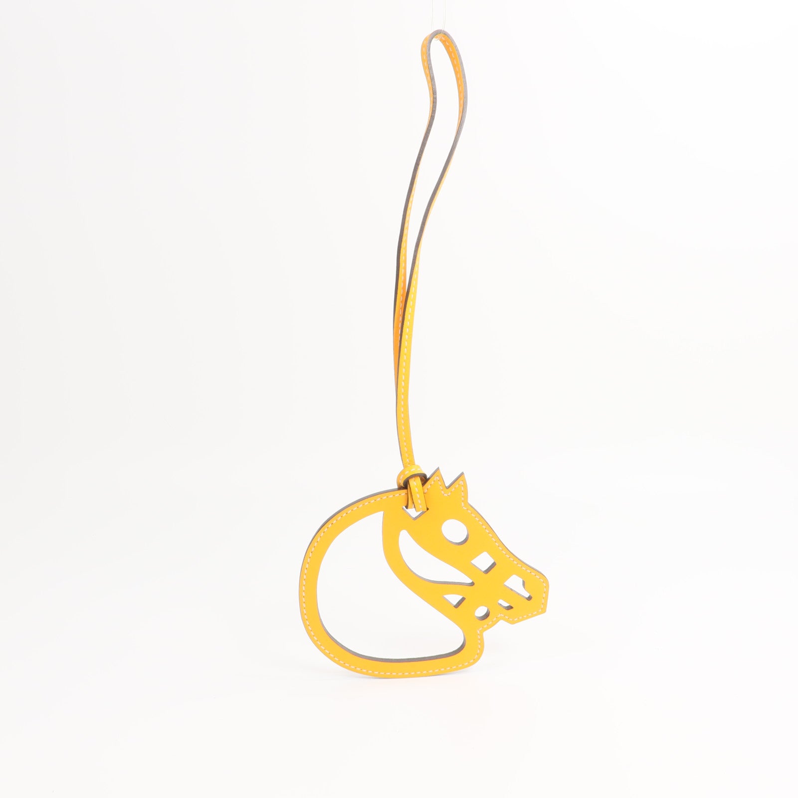 HERMES Swift皮革Paddock Cheval Bag Charm掛飾Jaune d'Or