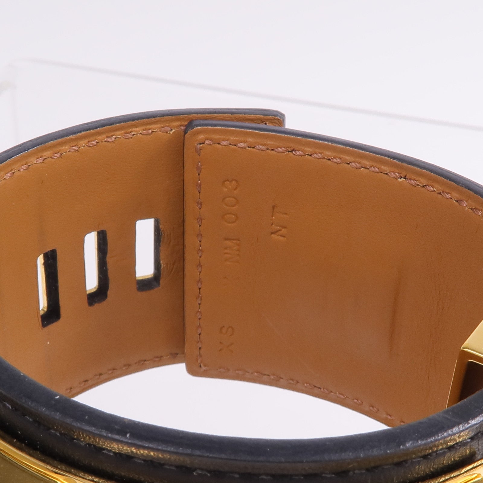 HERMES Box Calf皮革Collier de Chein Bracelet手帶