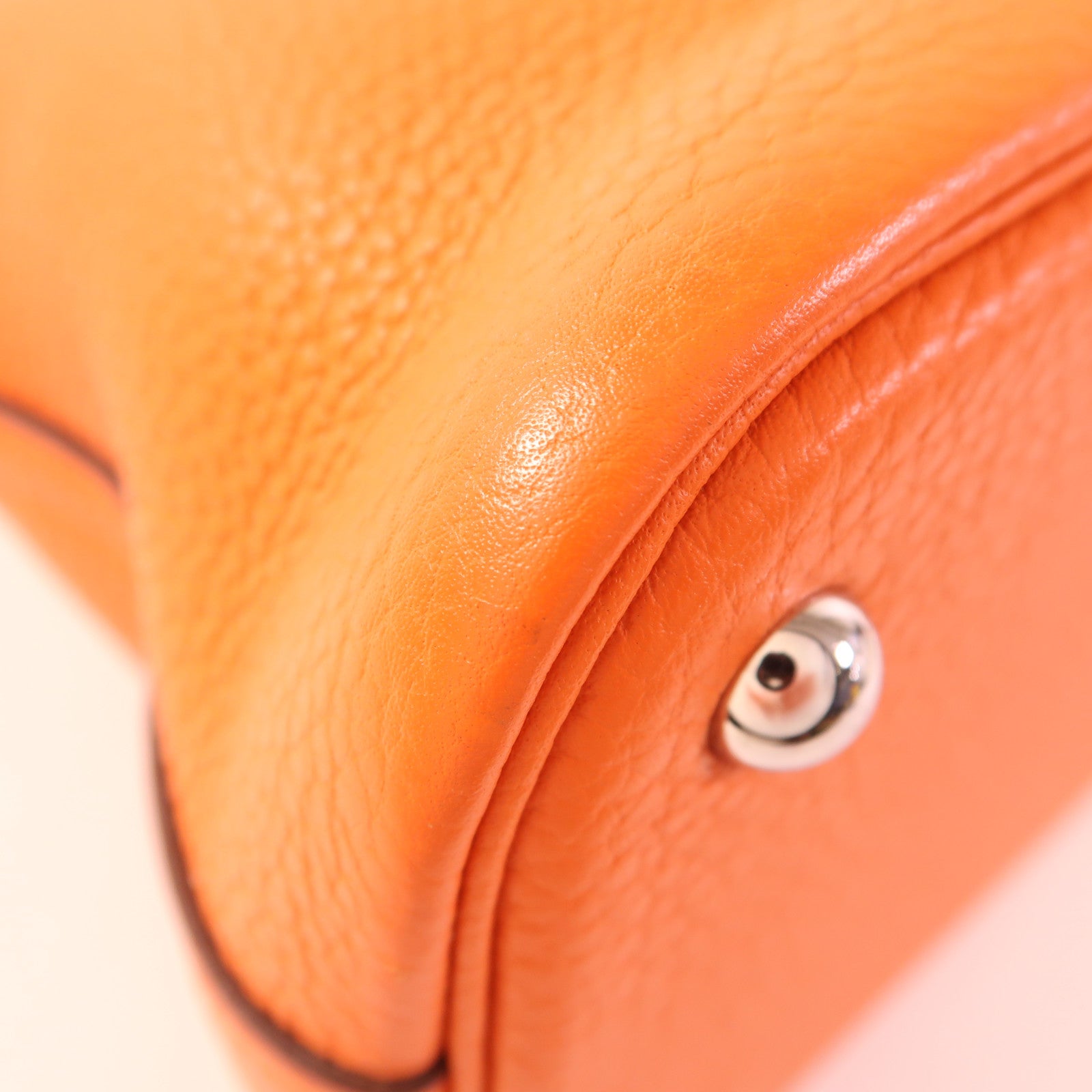 HERMES Clemence皮革Bolide 31銀扣手挽肩背兩用袋Orange