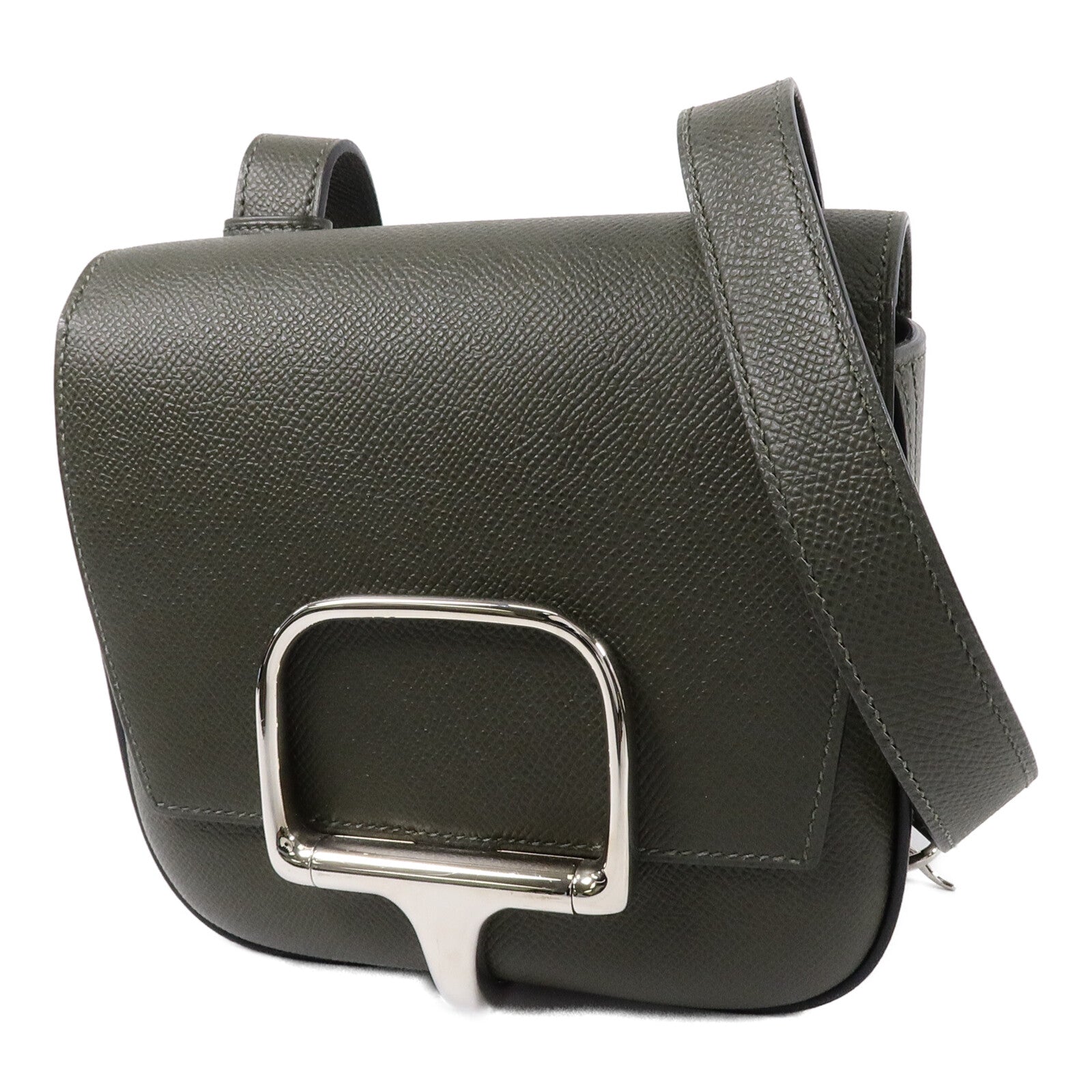 HERMES Epsom皮革Della Cavalleria Mini肩背袋Vert de Gris