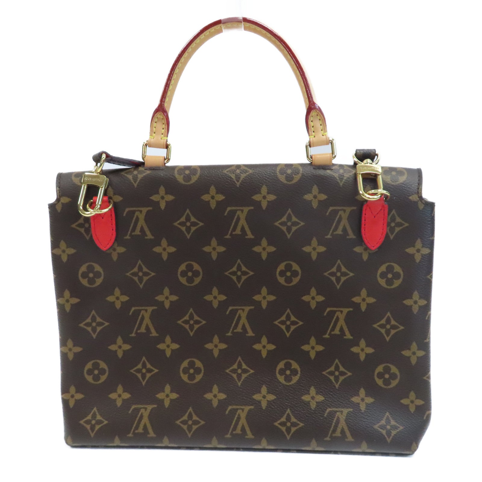 LOUIS VUITTON 【激減優惠】Monogram Marignan金扣手挽肩背兩用袋啡色/紅色