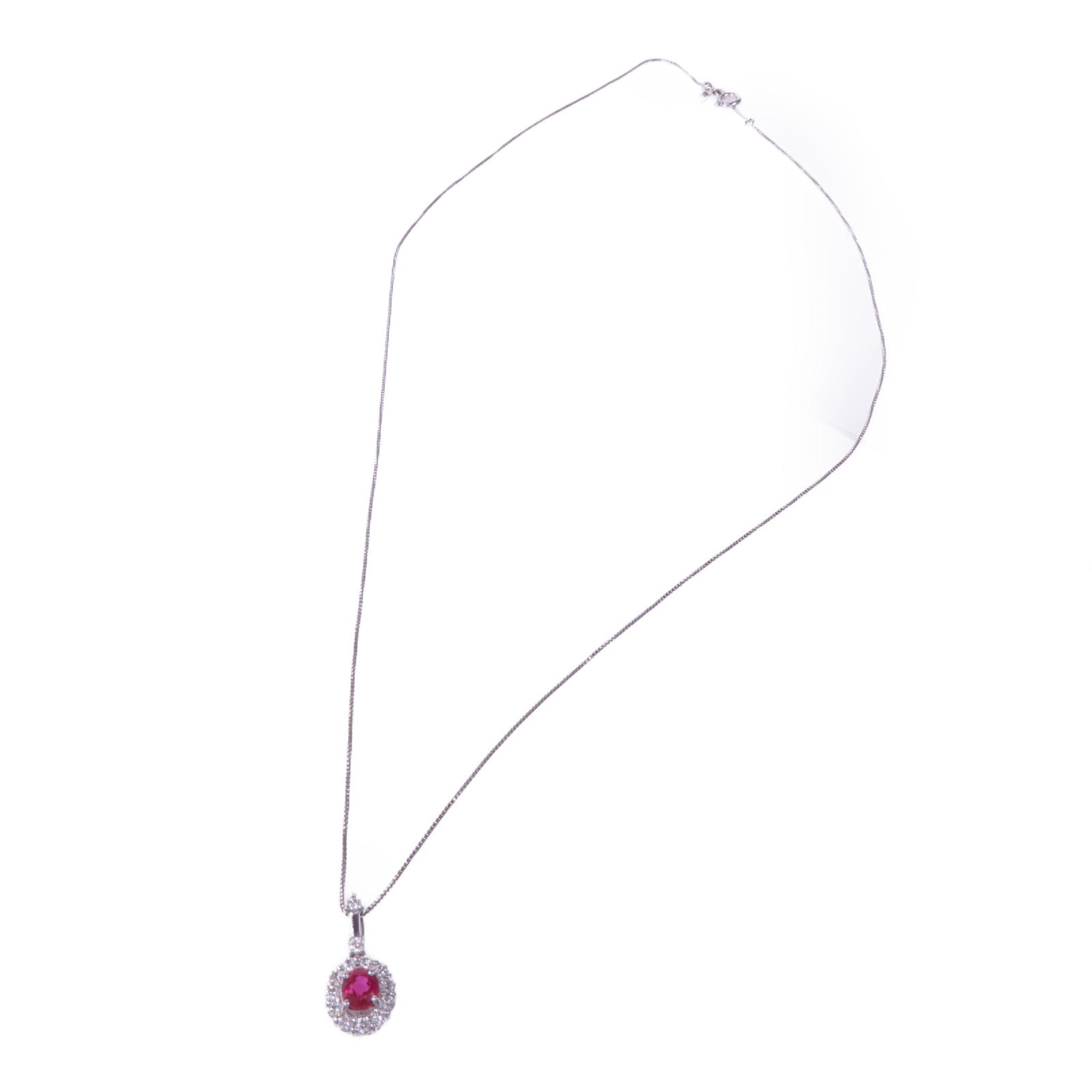 JEWELRY 【激減優惠】18K白金Ruby Diamond Necklace紅寶石/鑽石項鍊