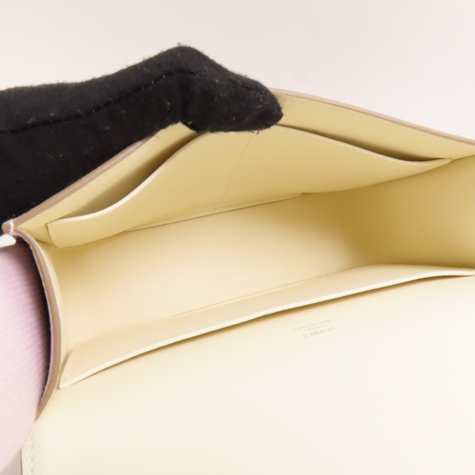 HERMES Chevre皮革Geta銀扣肩背袋Mauve Sylvestre