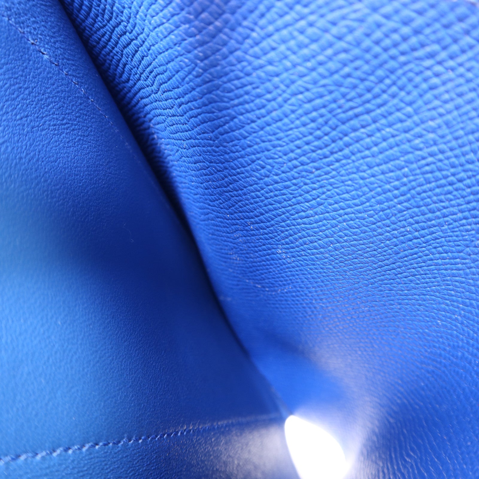 HERMES Epsom皮革Kelly Short Wallet金扣錢包Blue Zanzibar