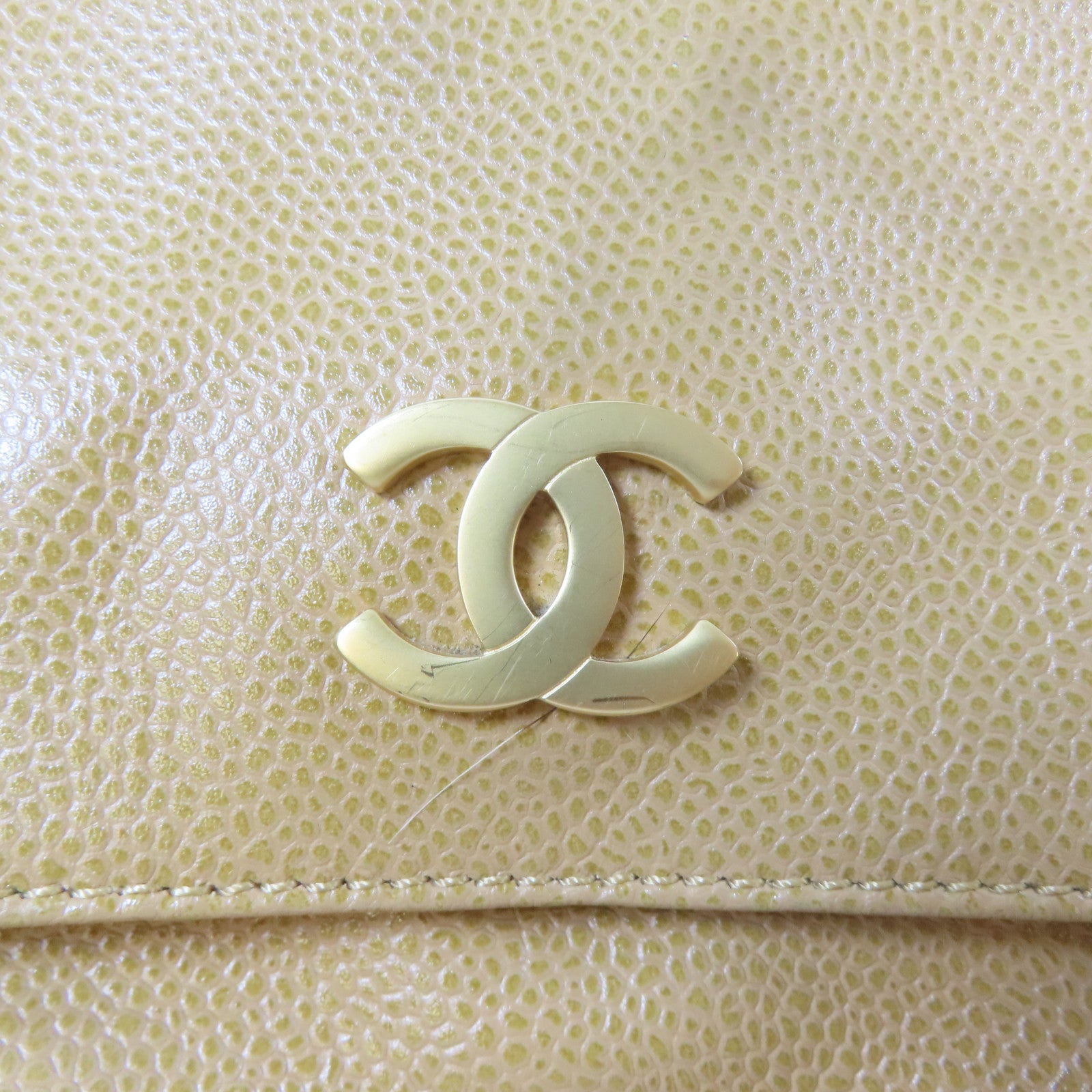 CHANEL Caviar皮革Shoulder Bag金扣肩背袋啡色
