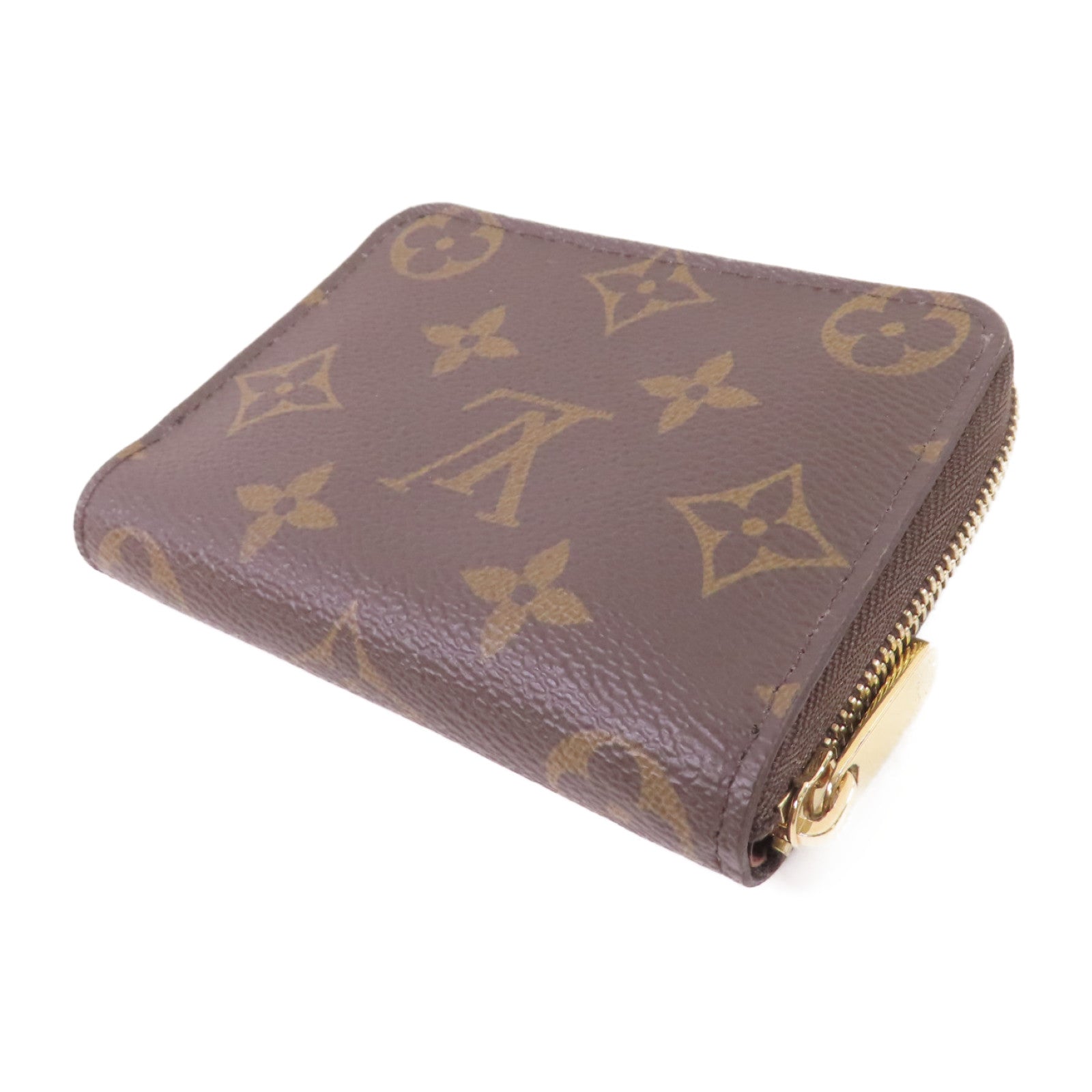LOUIS VUITTON Monogram Zippy Coin Purse金扣拉鏈零錢包啡色