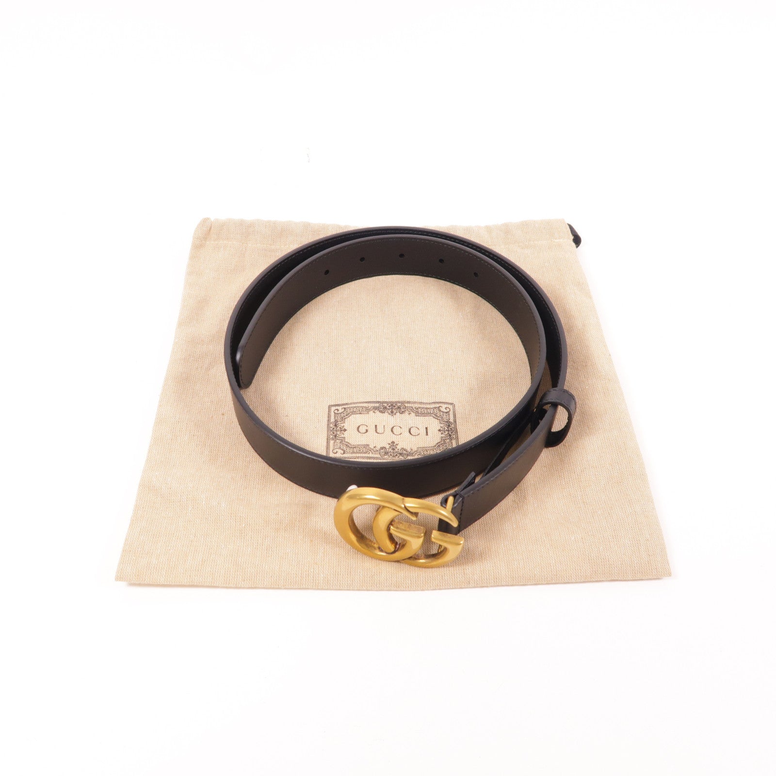 GUCCI 皮革GG Marmont Thin Belt皮帶