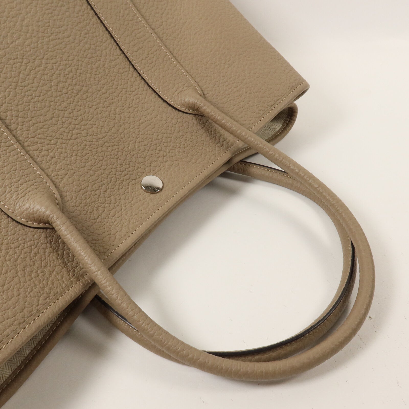 HERMES Country皮革Garden Party PM手挽袋Gris Tourterelle