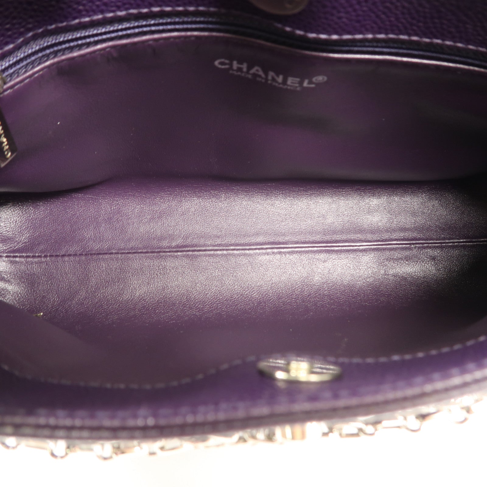 CHANEL 牛皮皮革Chain Shoulder銀扣鏈帶肩背袋