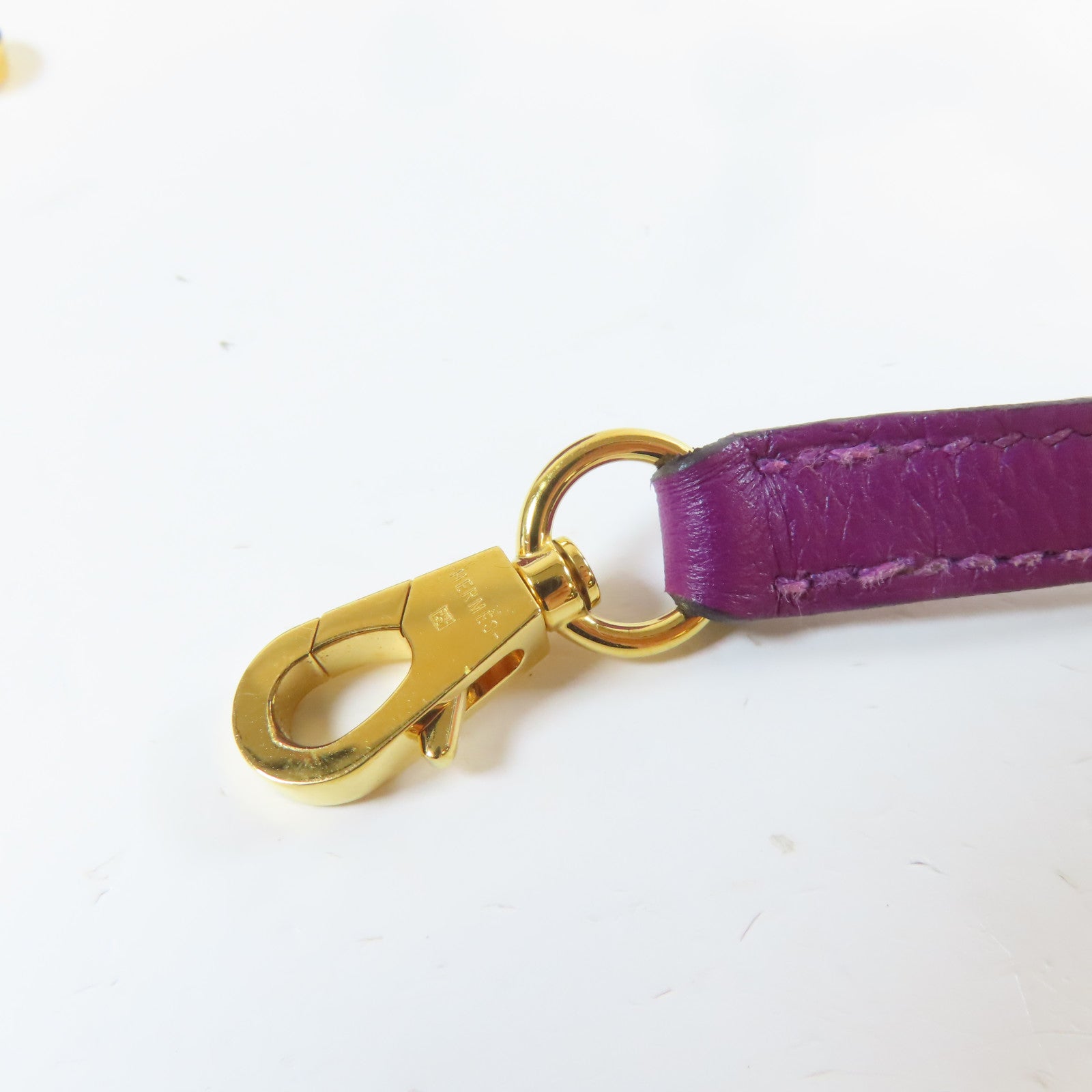 HERMES Evercolor皮革Bolide Mini金扣海葵手挽肩背兩用袋Anemone紫色
