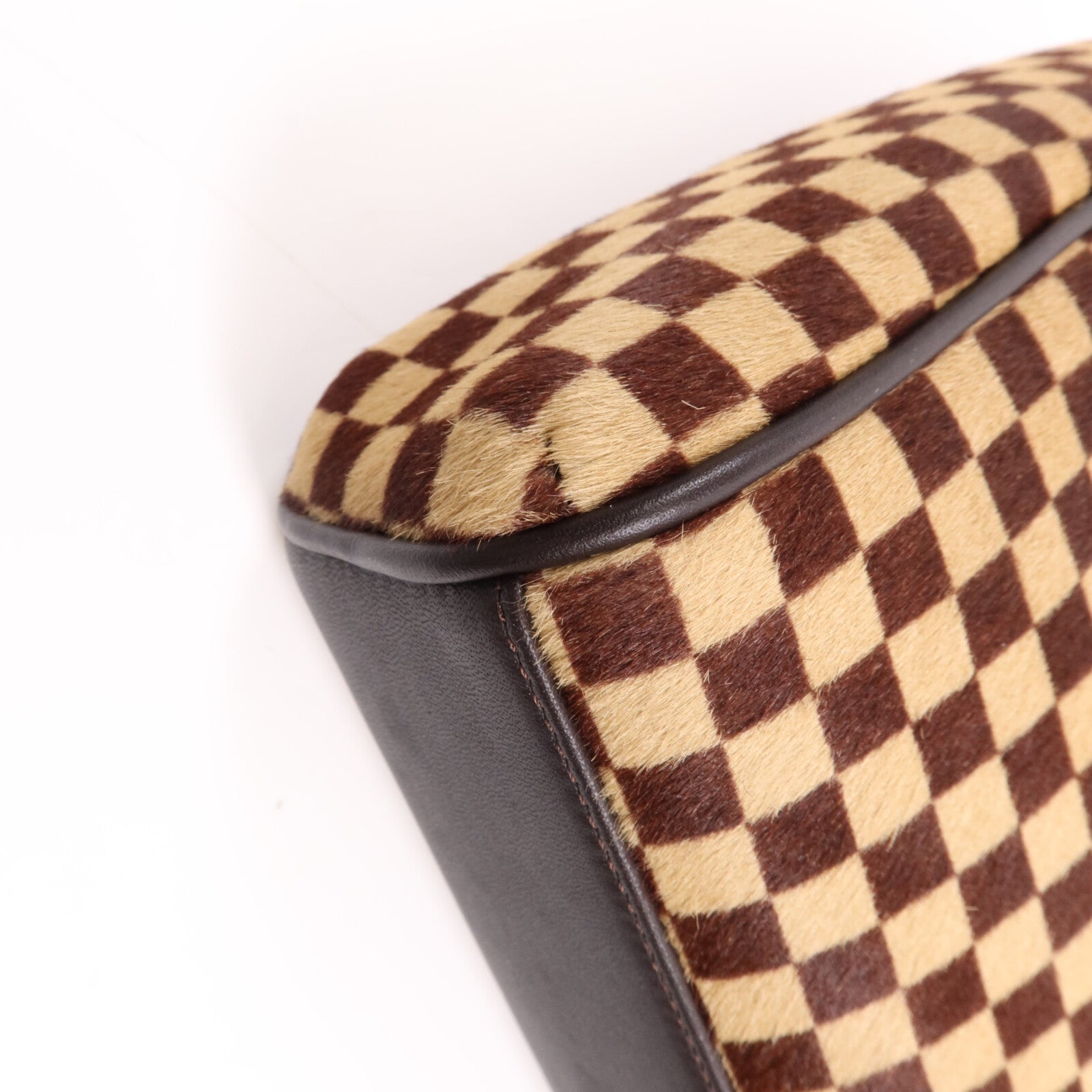 LOUIS VUITTON Damier Sauvage Lionne金扣手挽袋