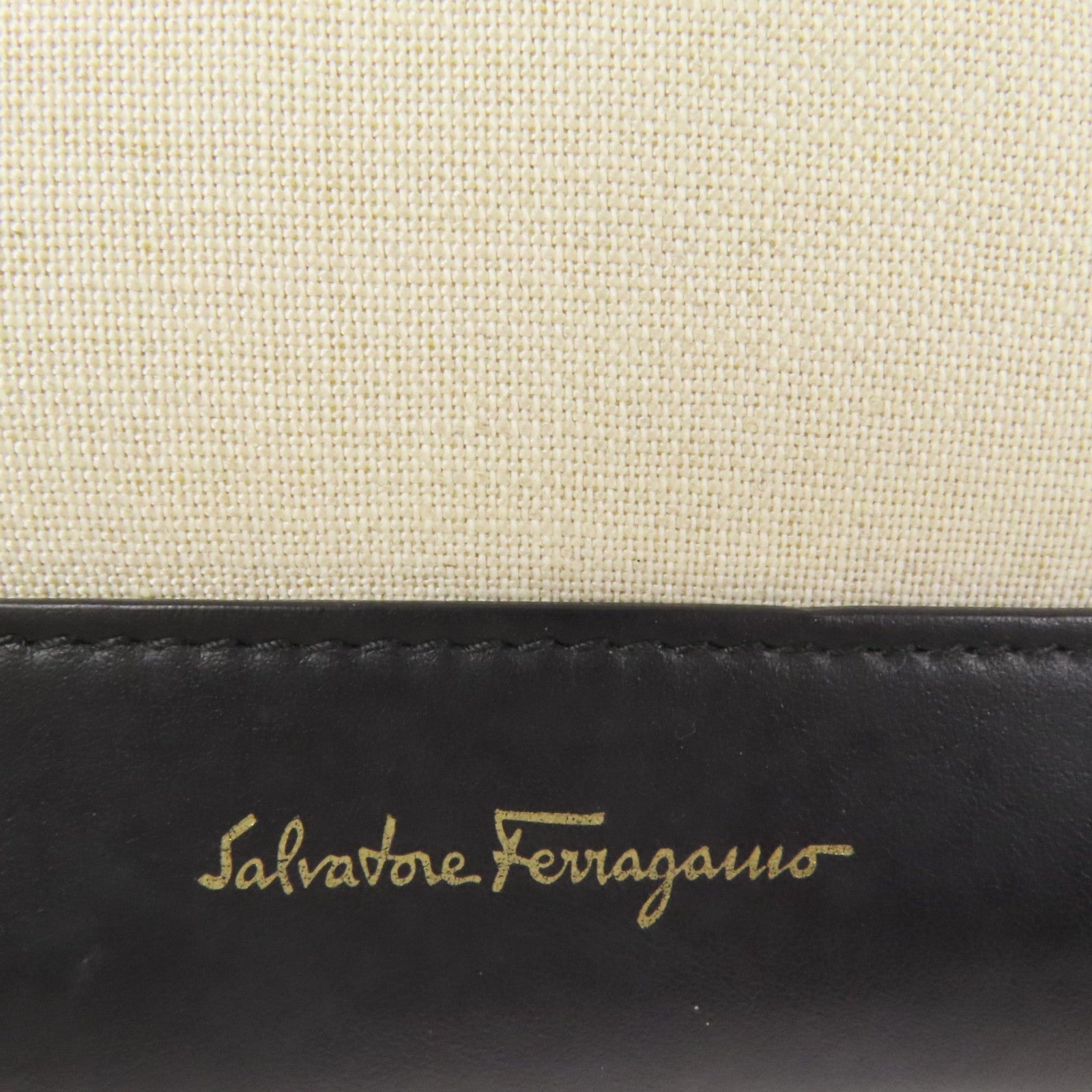 Salvatore Ferragamo 帆布2 Way Bag金扣手挽肩背兩用袋