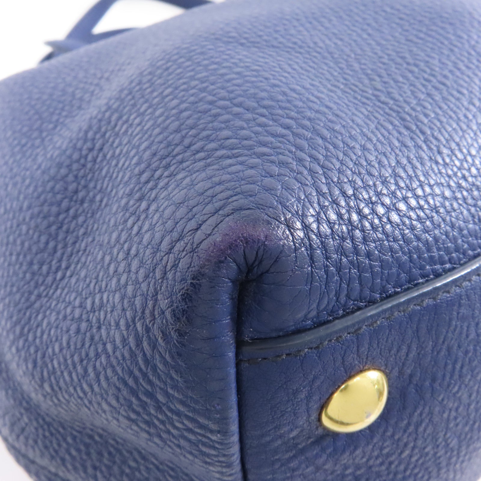 Miu Miu 牛皮皮革2 Way Shoulder Tote金扣手挽肩背兩用袋藍色