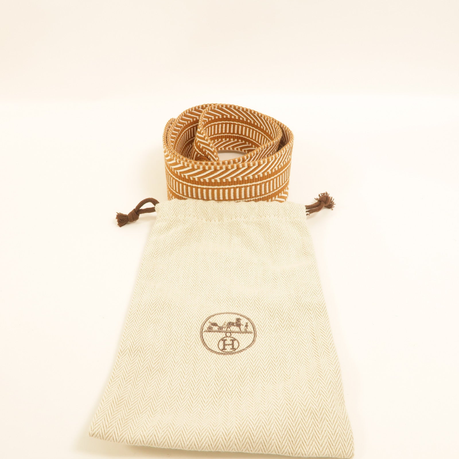 HERMES Swift皮革/帆布Sangle Cavale Bag Strap 50mm肩帶