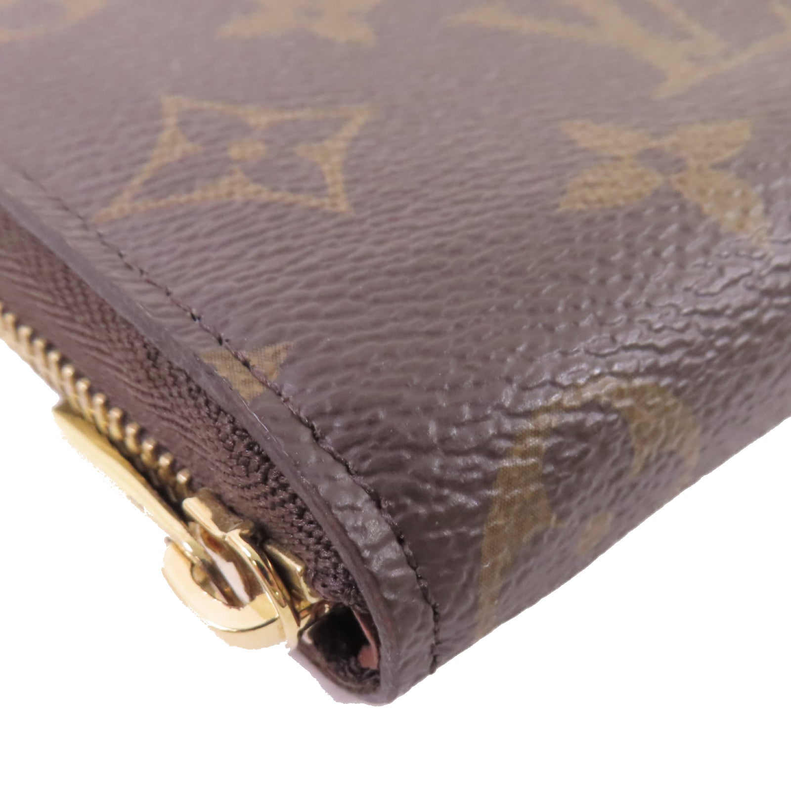 LOUIS VUITTON Monogram Zippy Coin Purse金扣拉鏈零錢包啡色