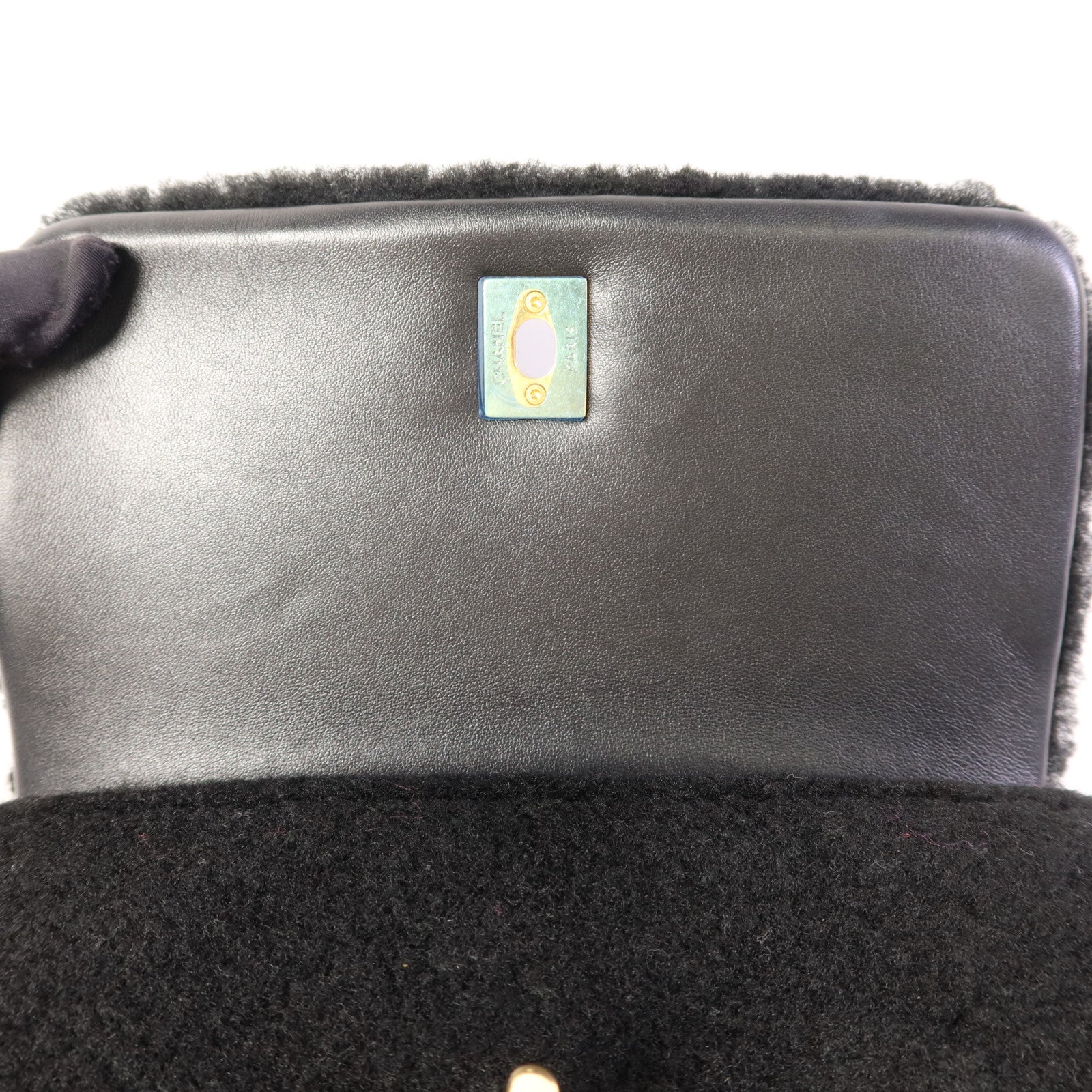 CHANEL Shearling Coco Handle金扣手挽肩背兩用袋