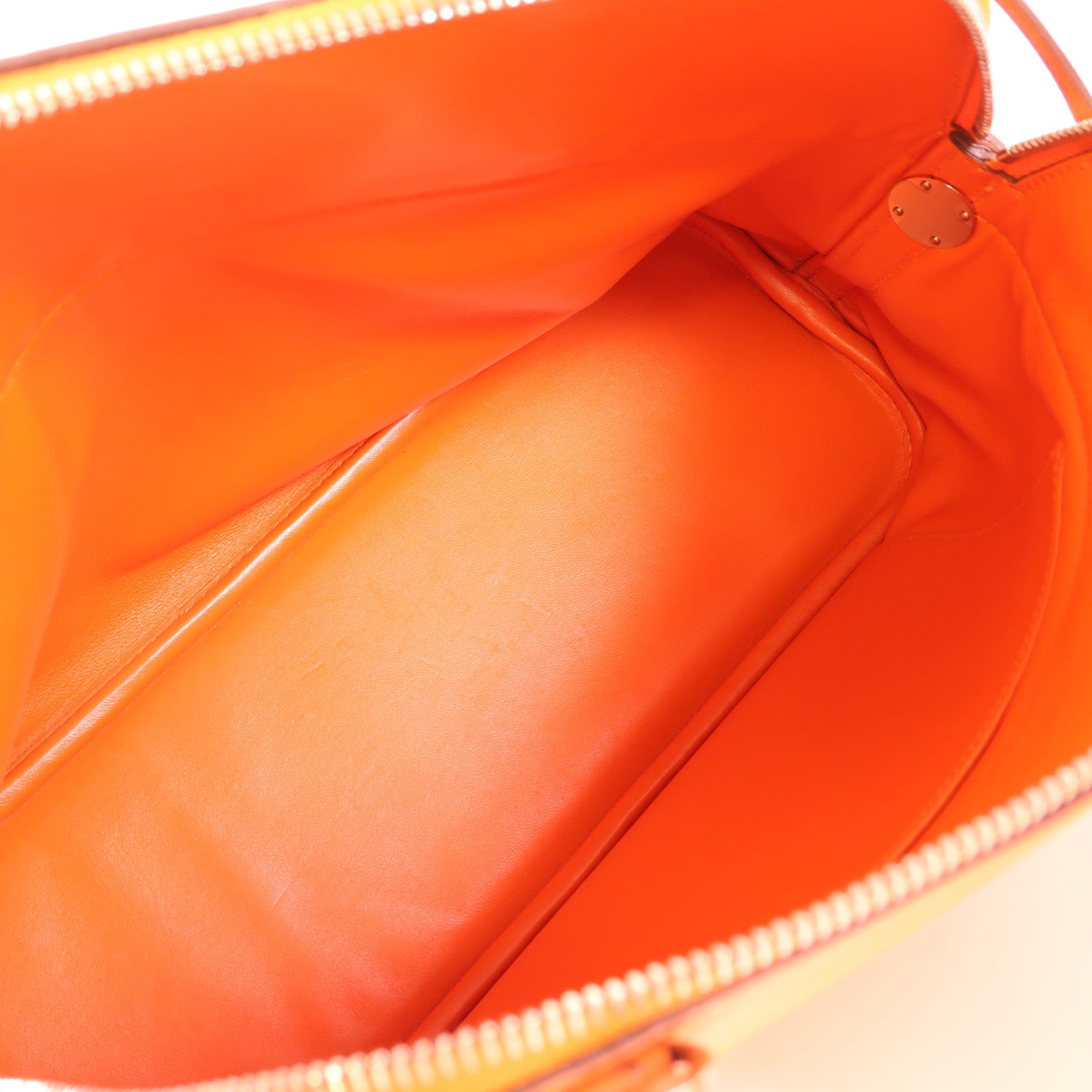 HERMES Clemence皮革Bolide 31銀扣手挽肩背兩用袋Orange