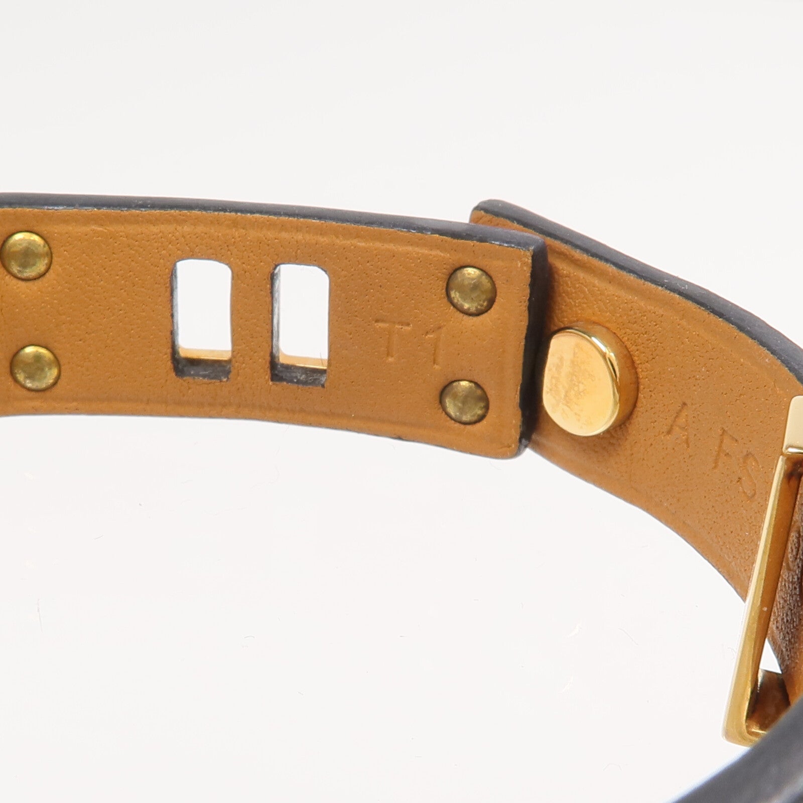 HERMES Swift皮革Mini Dog Bracelet金扣手帶Noir