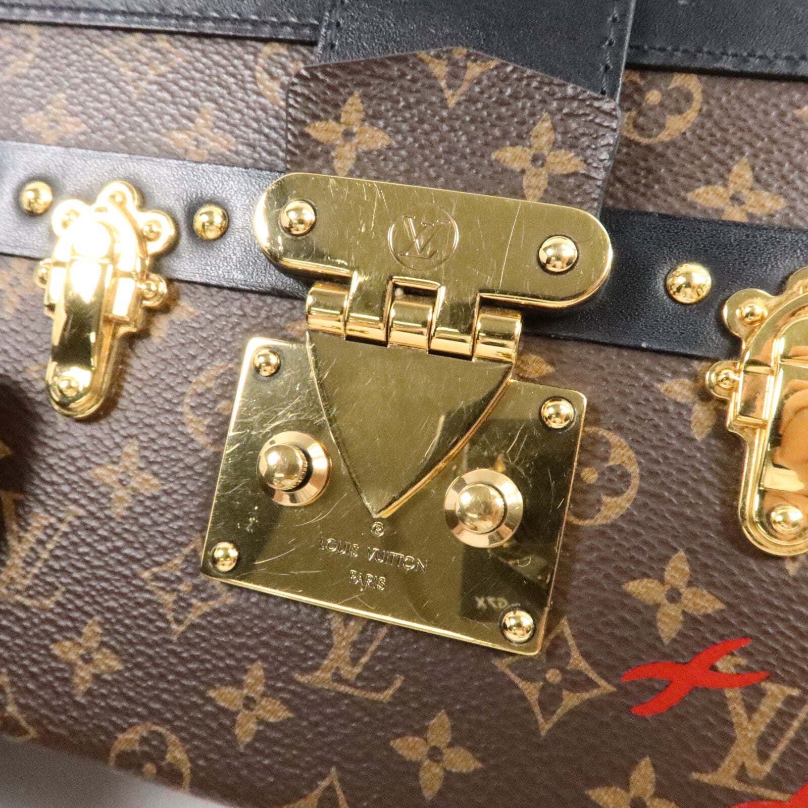 LOUIS VUITTON Monogram Petite Malle金扣肩背袋