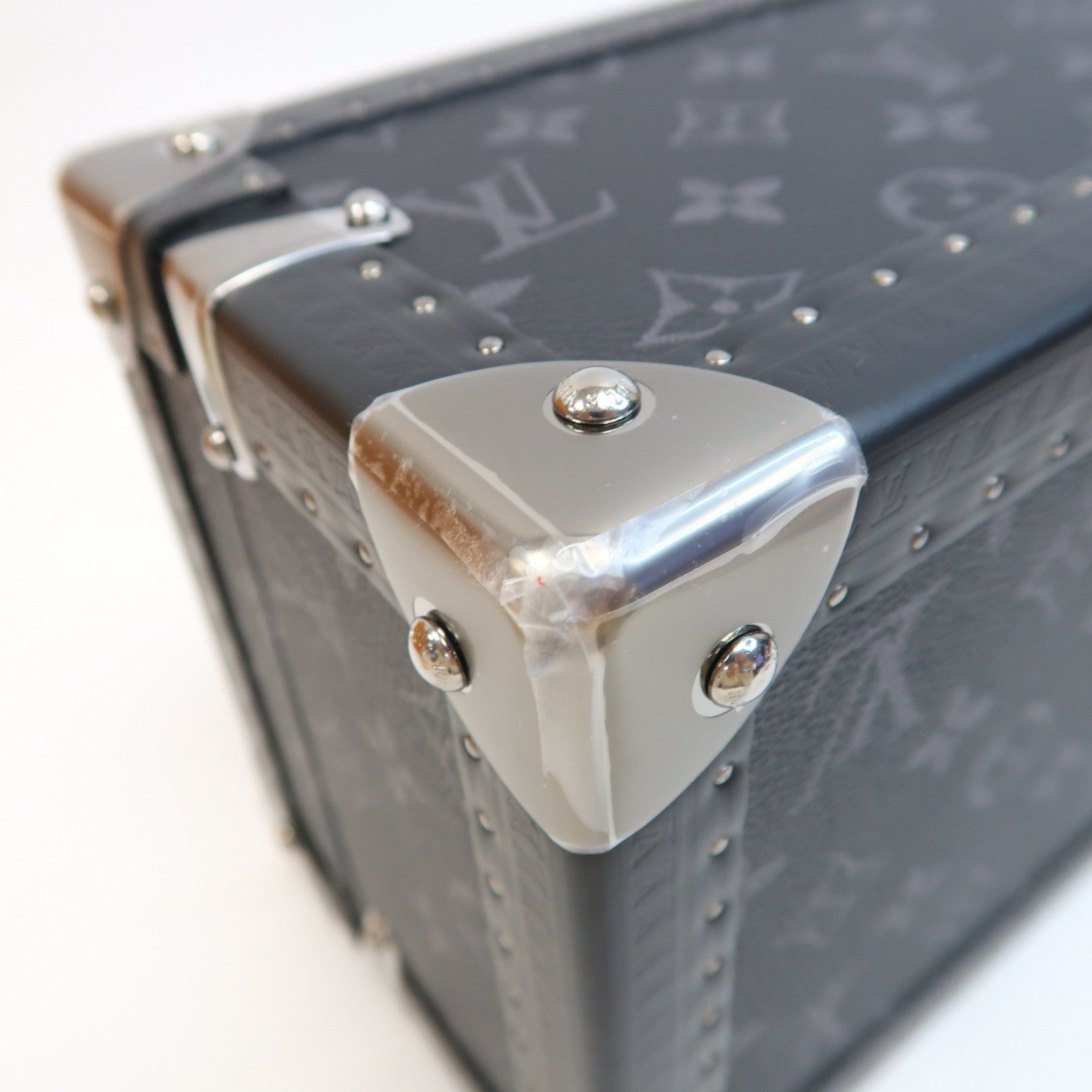 LOUIS VUITTON Monogram Coffret Tresor 24銀扣行李箱黑色
