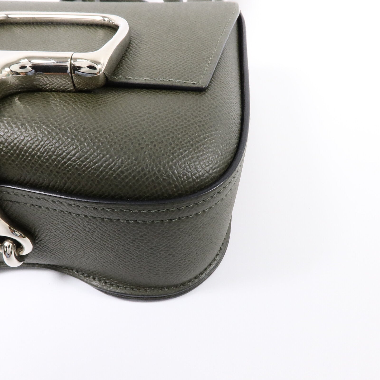 HERMES Epsom皮革Della Cavalleria Mini肩背袋Vert de Gris