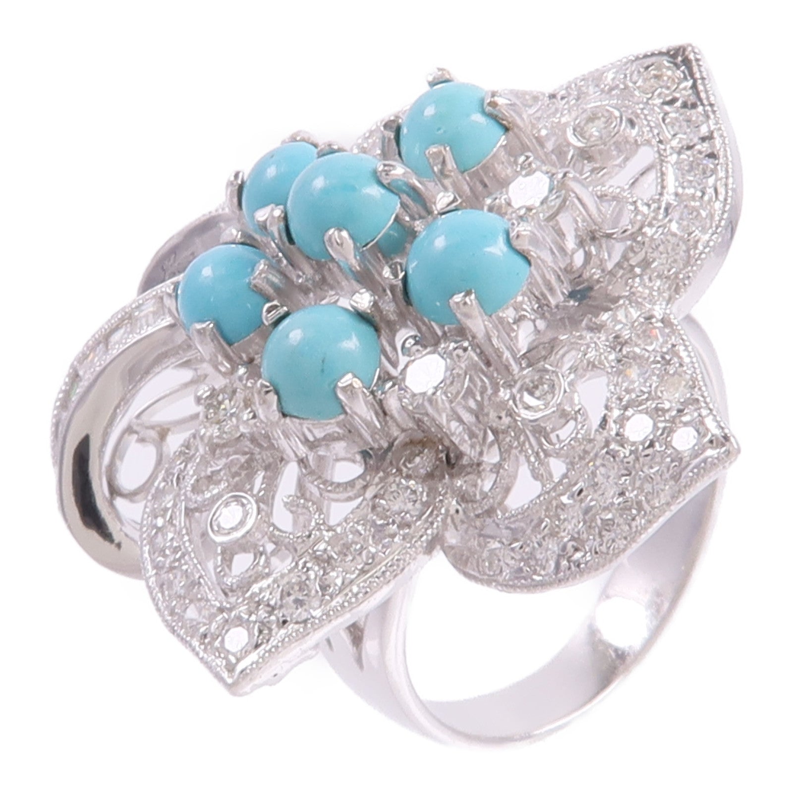 JEWELRY 18K白金Turquoise Diamond Ring綠松石/鑽石戒指