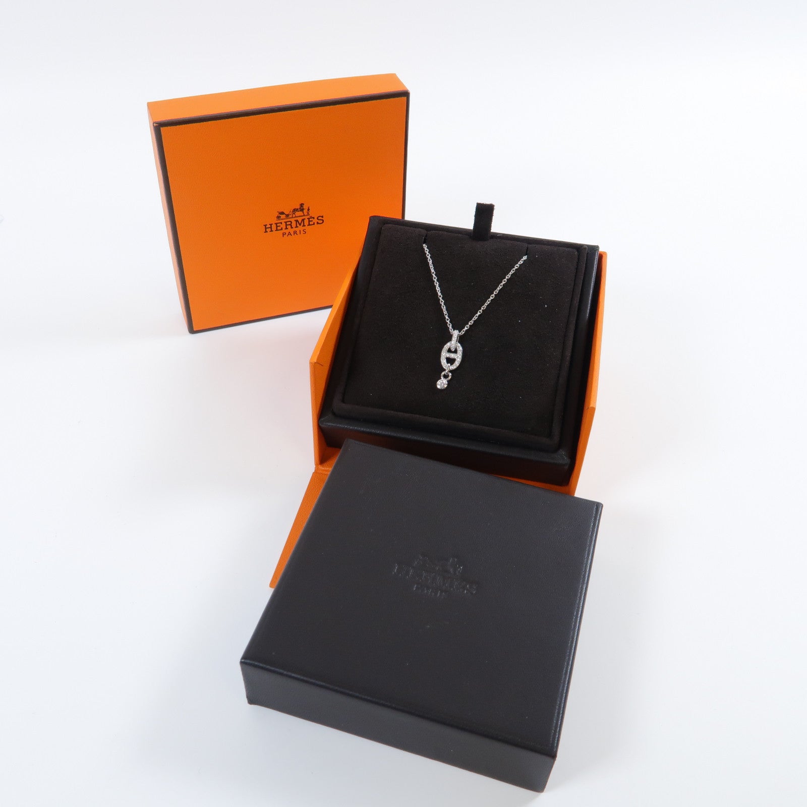 HERMES 【激減優惠】18K白金Farandole Pendant 0.18ct鑽石項鍊