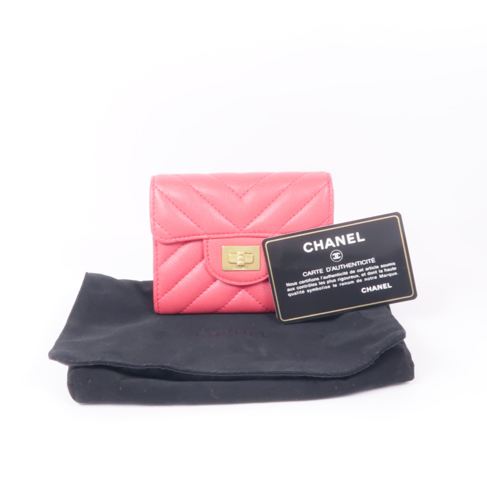 CHANEL 牛皮皮革2.55 Card Case金扣卡片套
