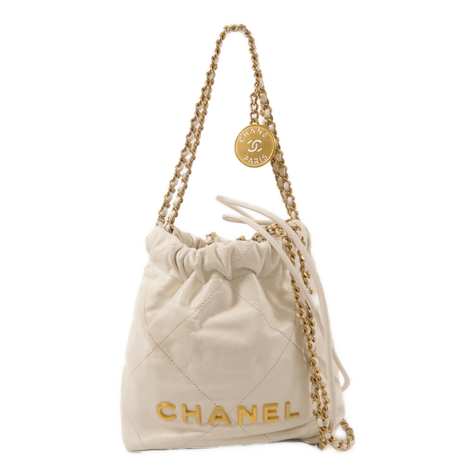 CHANEL 牛皮皮革Chanel 22 Mini鏈帶肩背袋