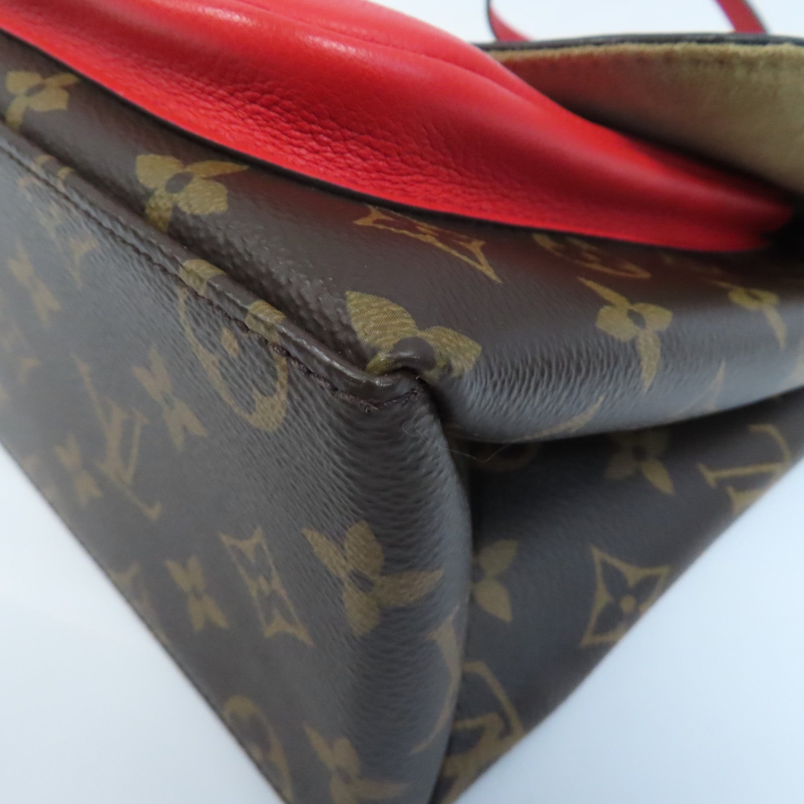 LOUIS VUITTON 【激減優惠】Monogram Marignan金扣手挽肩背兩用袋啡色/紅色