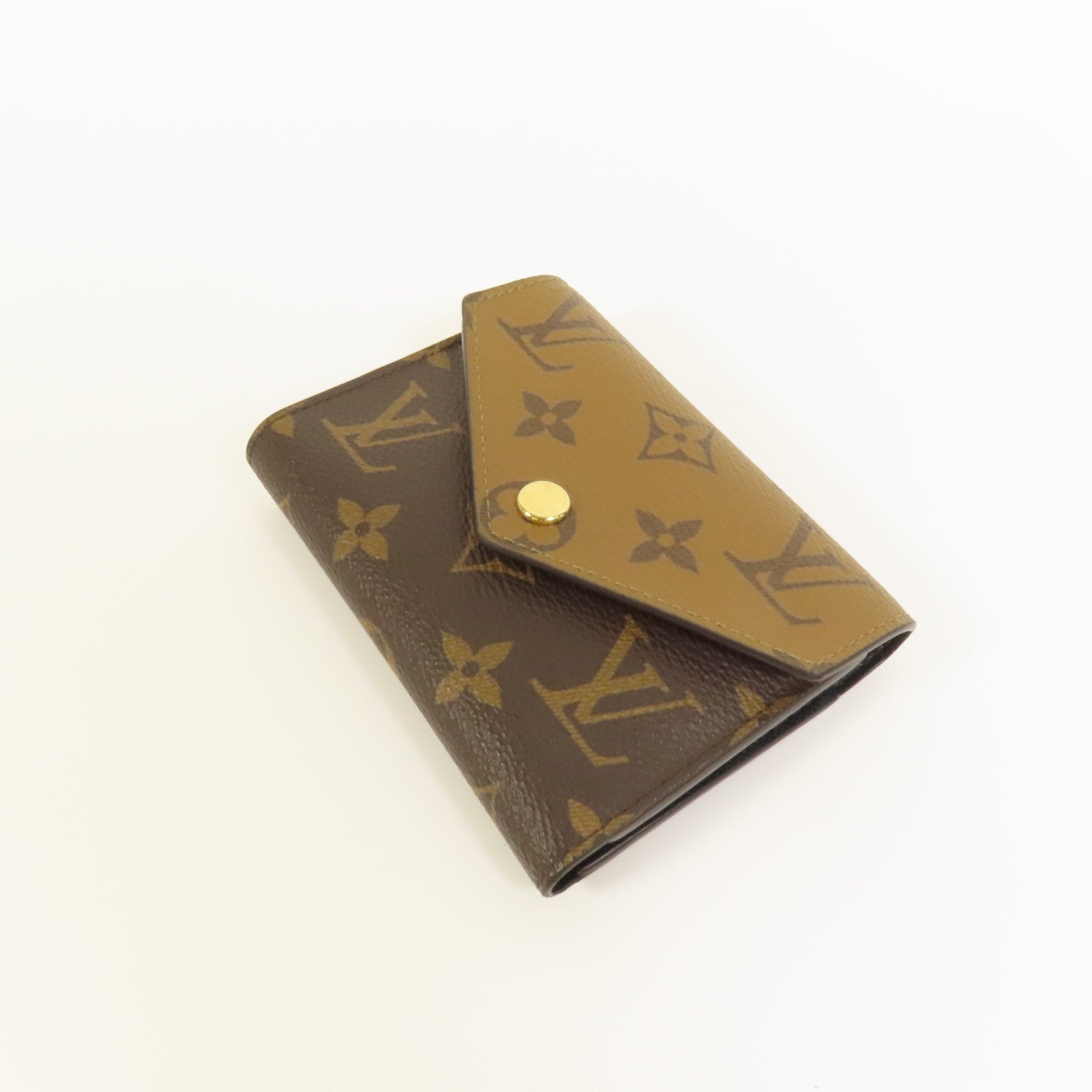 LOUIS VUITTON Monogram/Monogram Reverse Victorine Wallet金扣錢包棕色