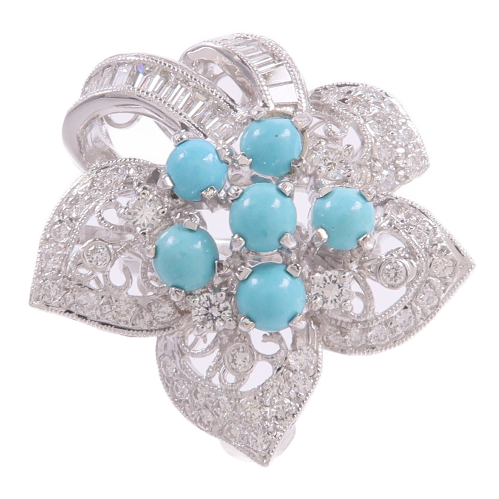 JEWELRY 18K白金Turquoise Diamond Ring綠松石/鑽石戒指