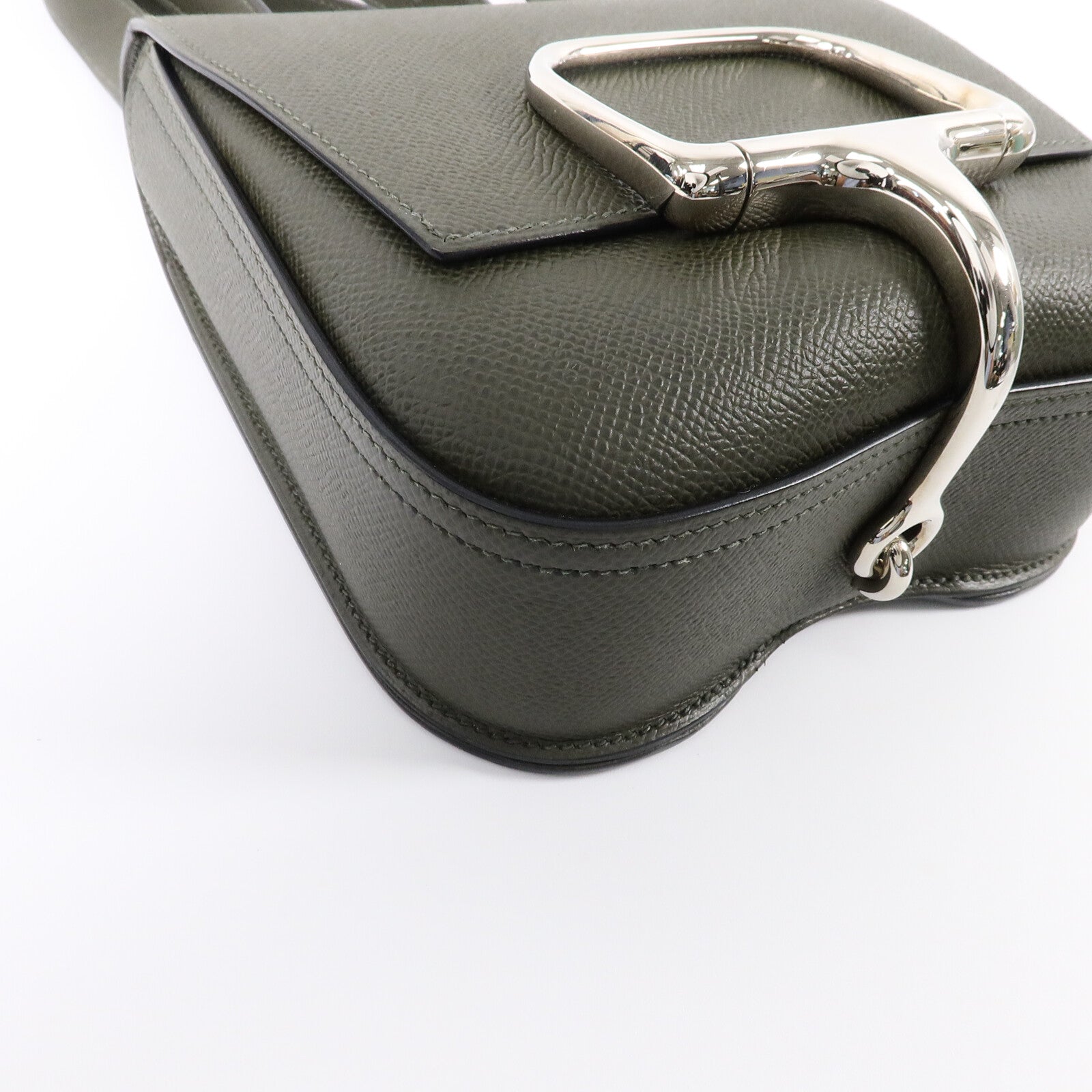HERMES Epsom皮革Della Cavalleria Mini肩背袋Vert de Gris