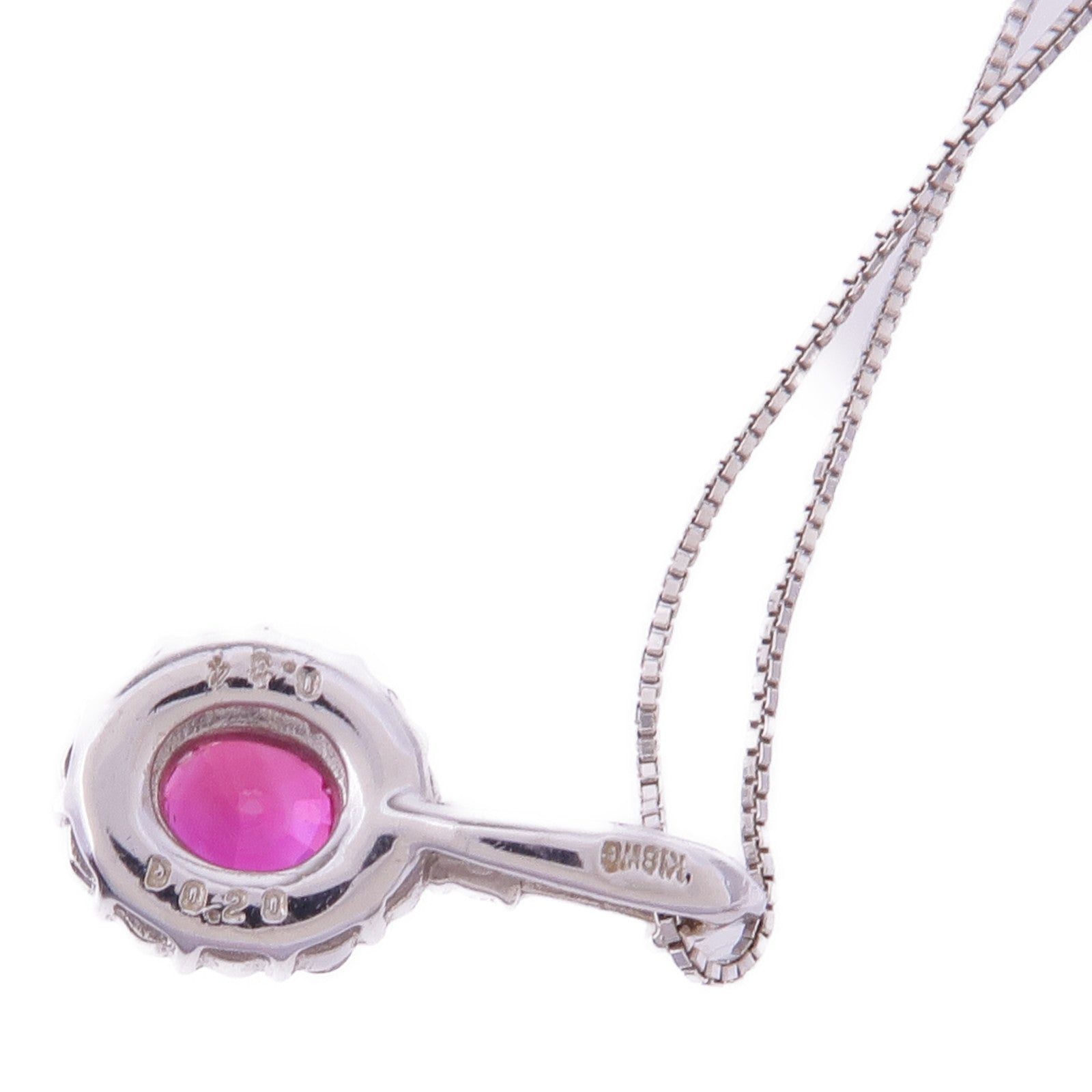 JEWELRY 【激減優惠】18K白金Ruby Diamond Necklace紅寶石/鑽石項鍊