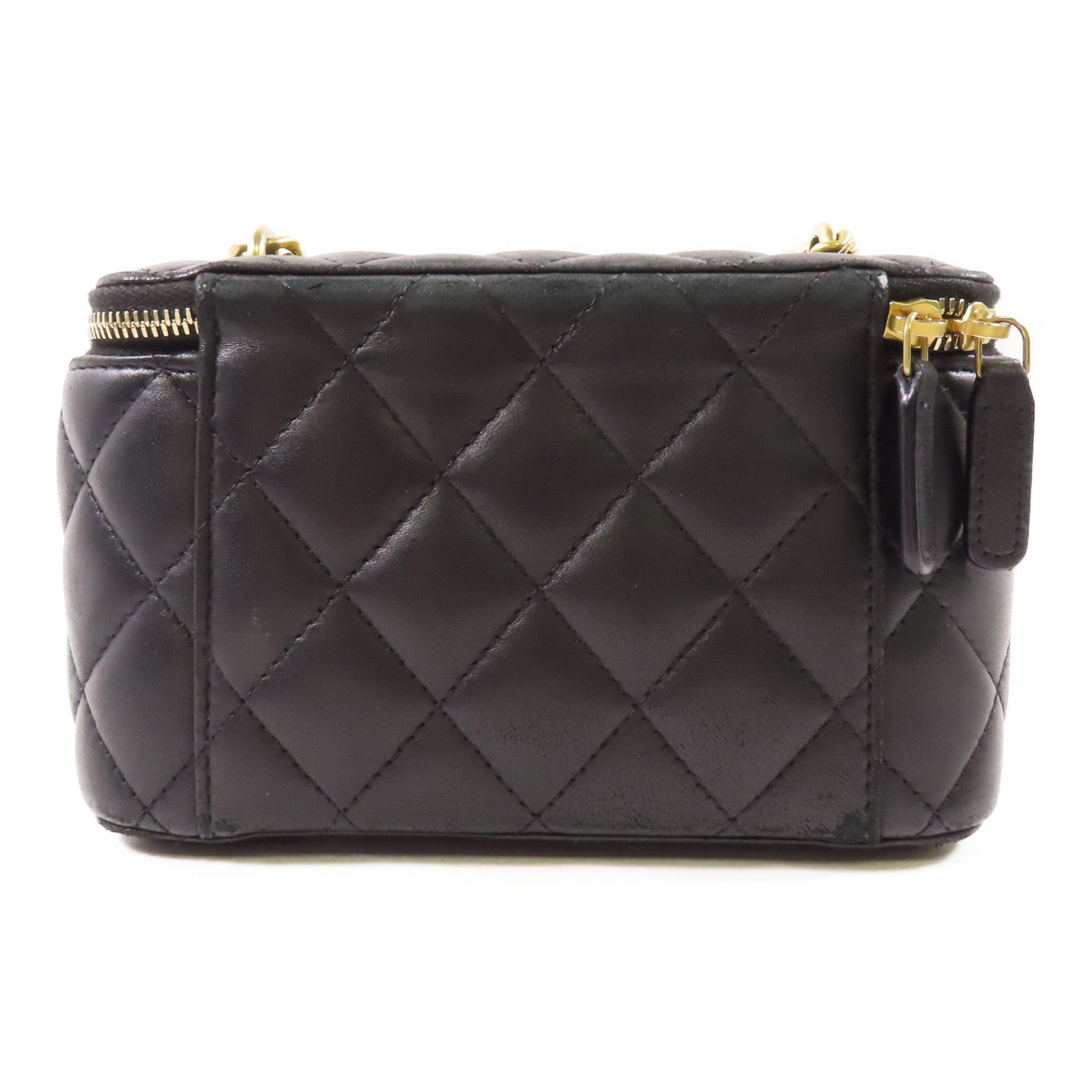 CHANEL 羊皮皮革Vanity Case金扣鏈帶肩背袋