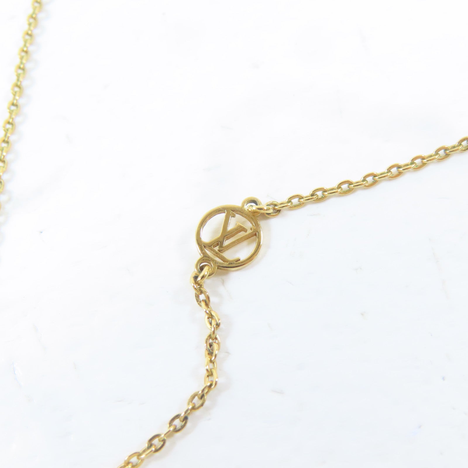 LOUIS VUITTON 金屬Nanogram Necklace項鍊#42cm