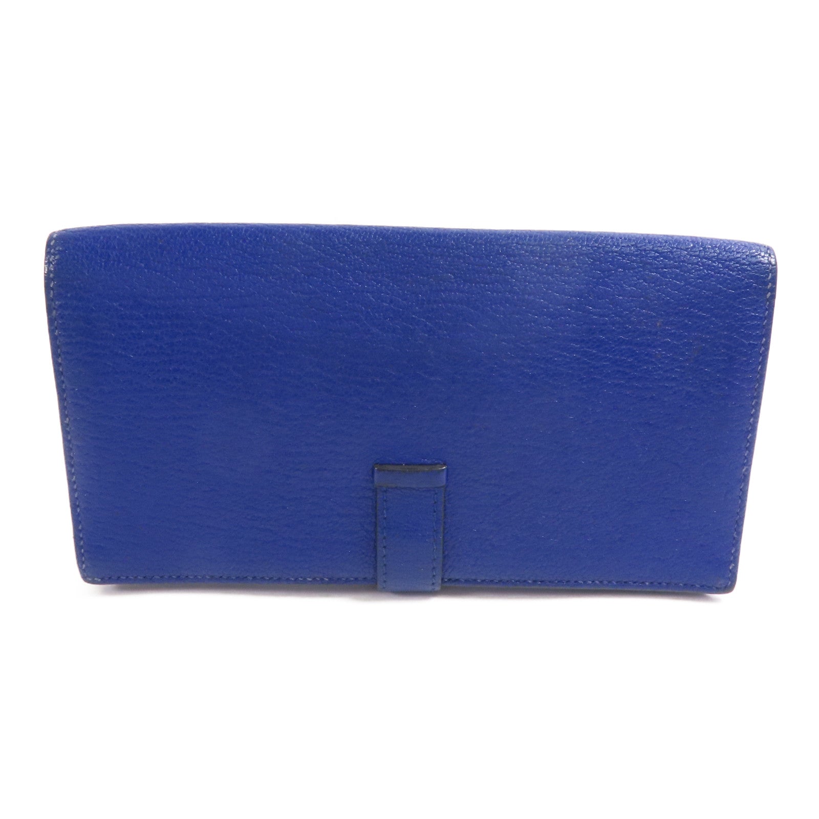 HERMES 【激減優惠】Chevre皮革Bearn Long Wallet金扣長錢包7T Bleu Electrique