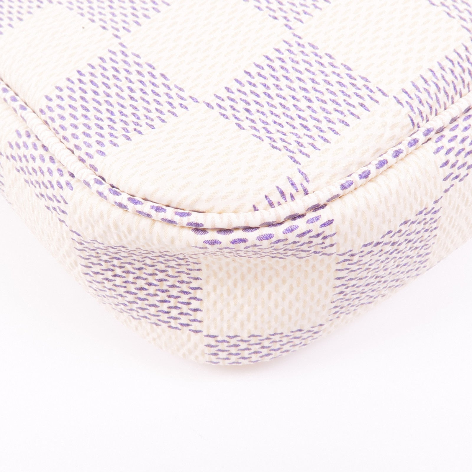 LOUIS VUITTON Damier Azur Mini Pochette金扣鏈帶手挽袋