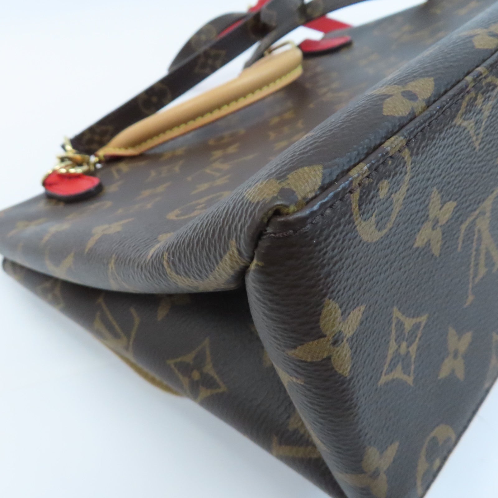 LOUIS VUITTON 【激減優惠】Monogram Marignan金扣手挽肩背兩用袋啡色/紅色