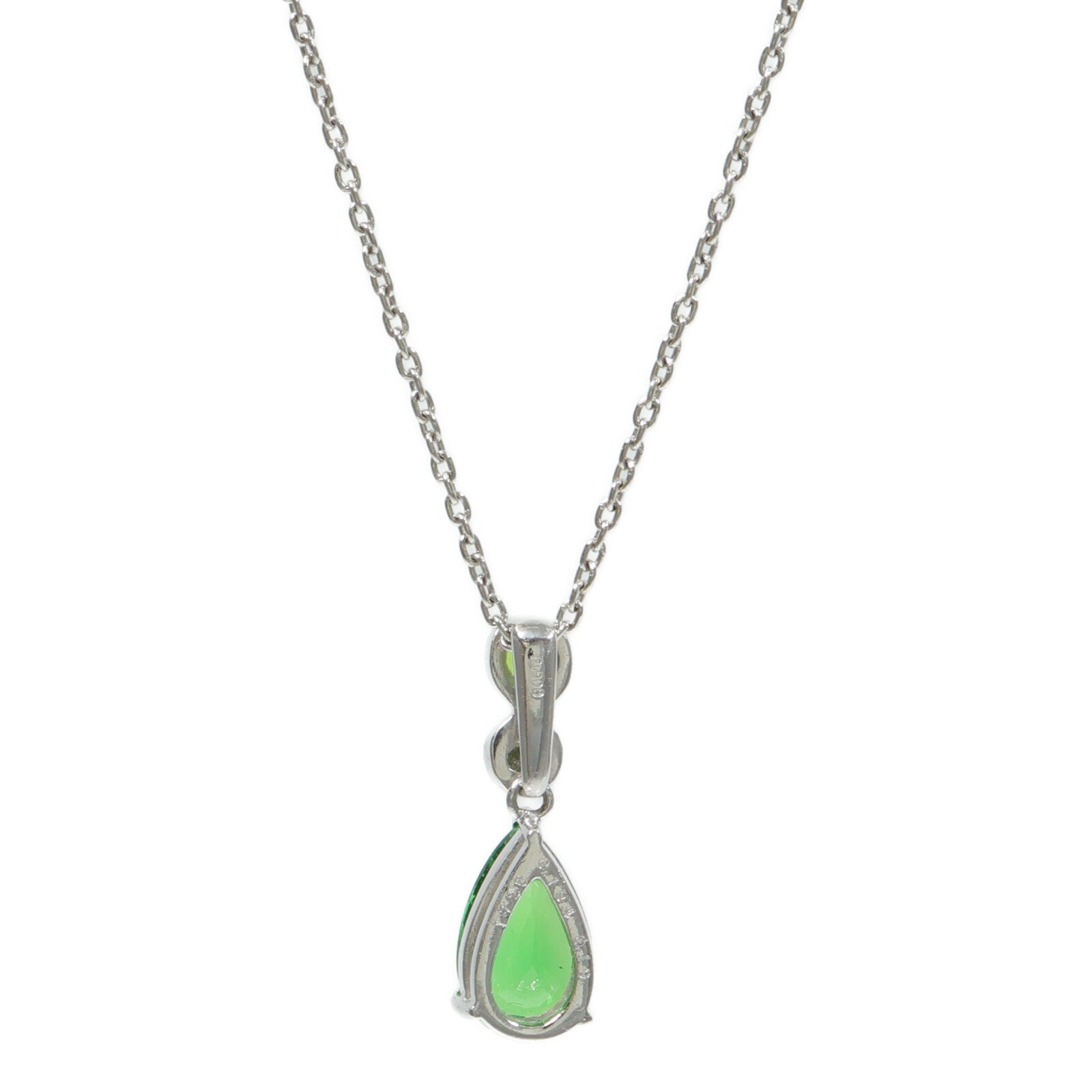 JEWELRY PT900/850鉑金Garnet Diamond Necklace石榴石/鑽石項鍊