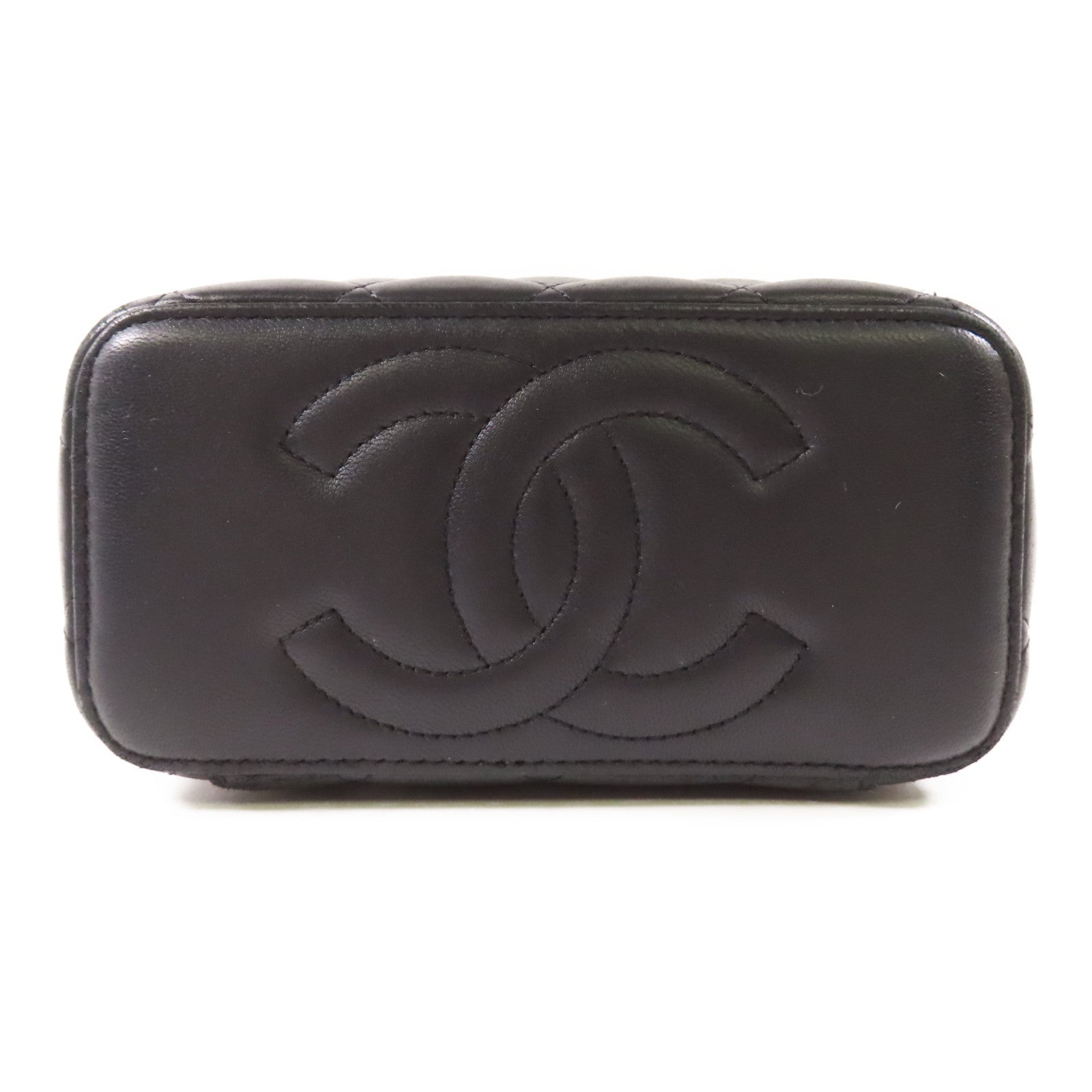 CHANEL 羊皮皮革Vanity Case金扣鏈帶肩背袋