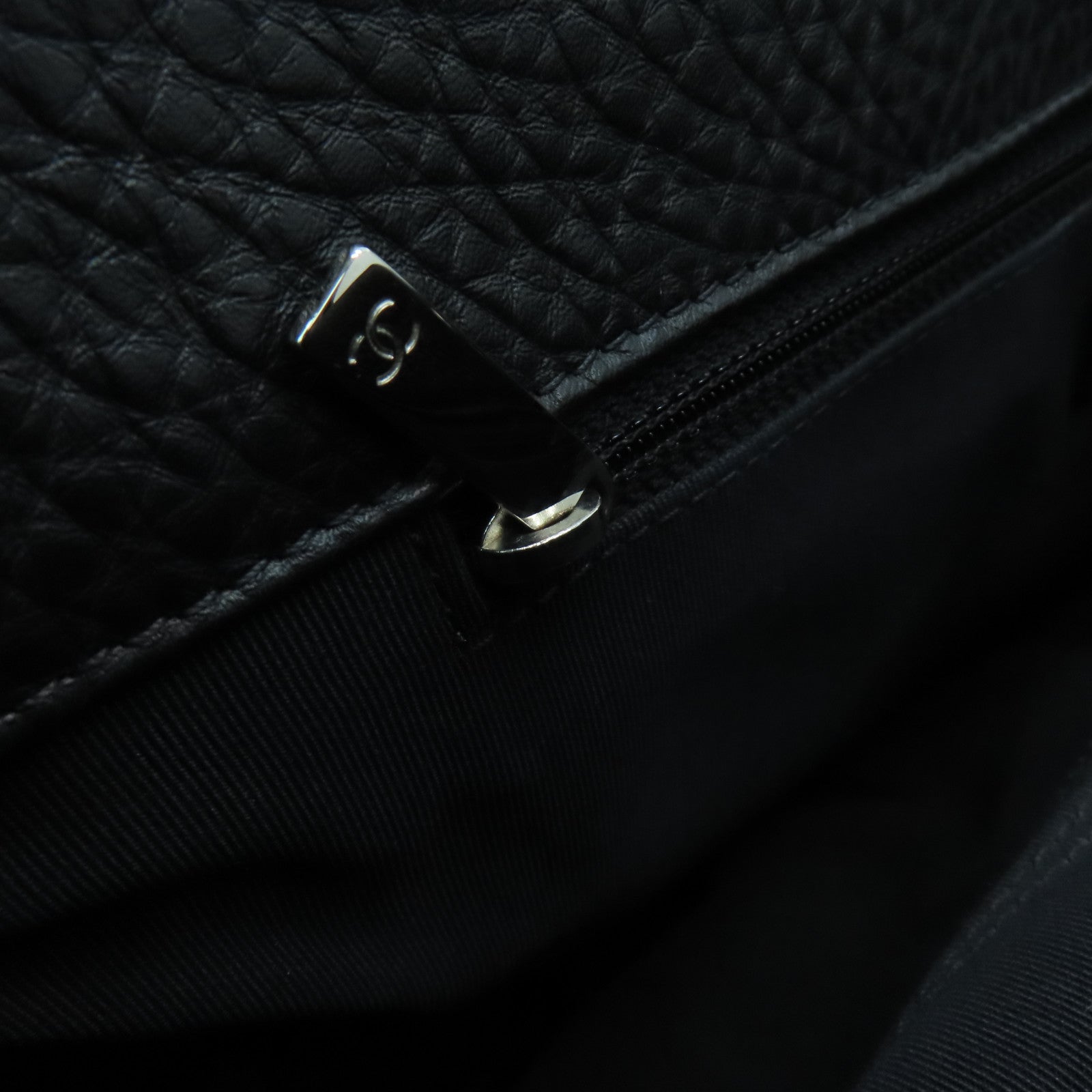 CHANEL 【激減優惠】牛皮皮革2 Way Shoulder Bag銀扣手挽肩背兩用袋黑色